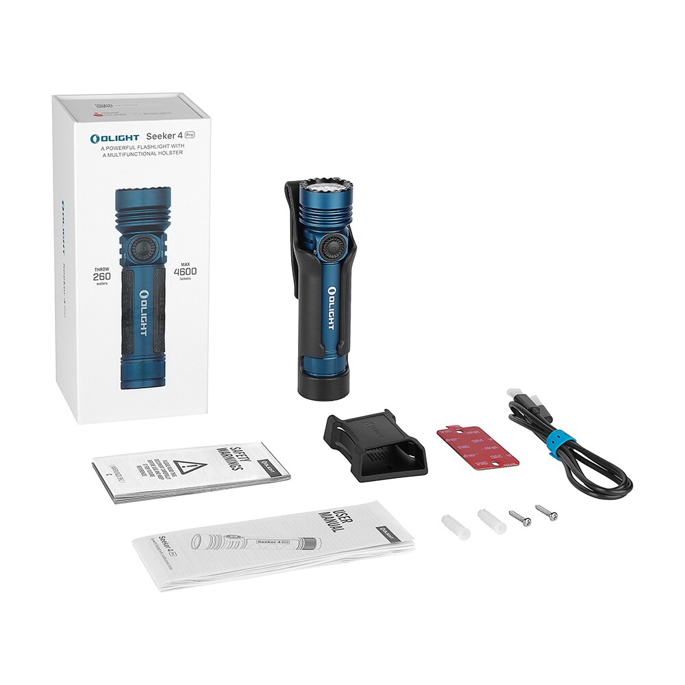 Тактично-пошуковий ліхтарик Olight Seeker 4 Pro Cool White Midnight Blue - 4600 люменів