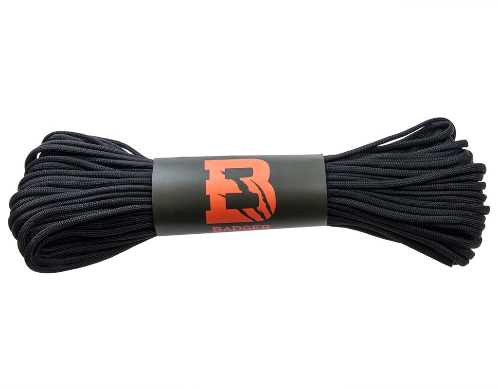 Парашутна мотузка Paracord Badger Outdoor 550 30 м - Black