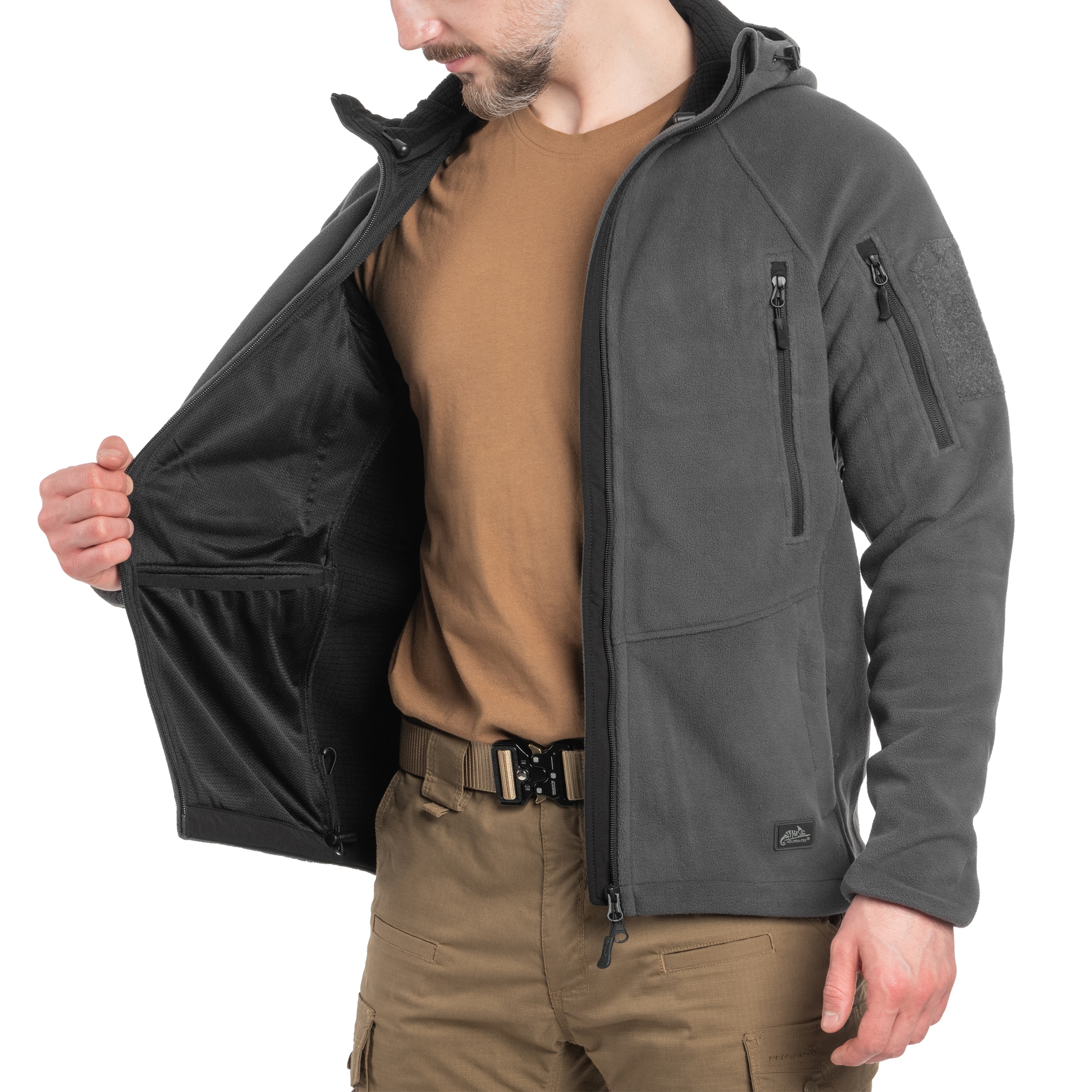 Флісова кофта Helikon Patriot Mk2 Hybrid Fleece - Shadow Grey/Black