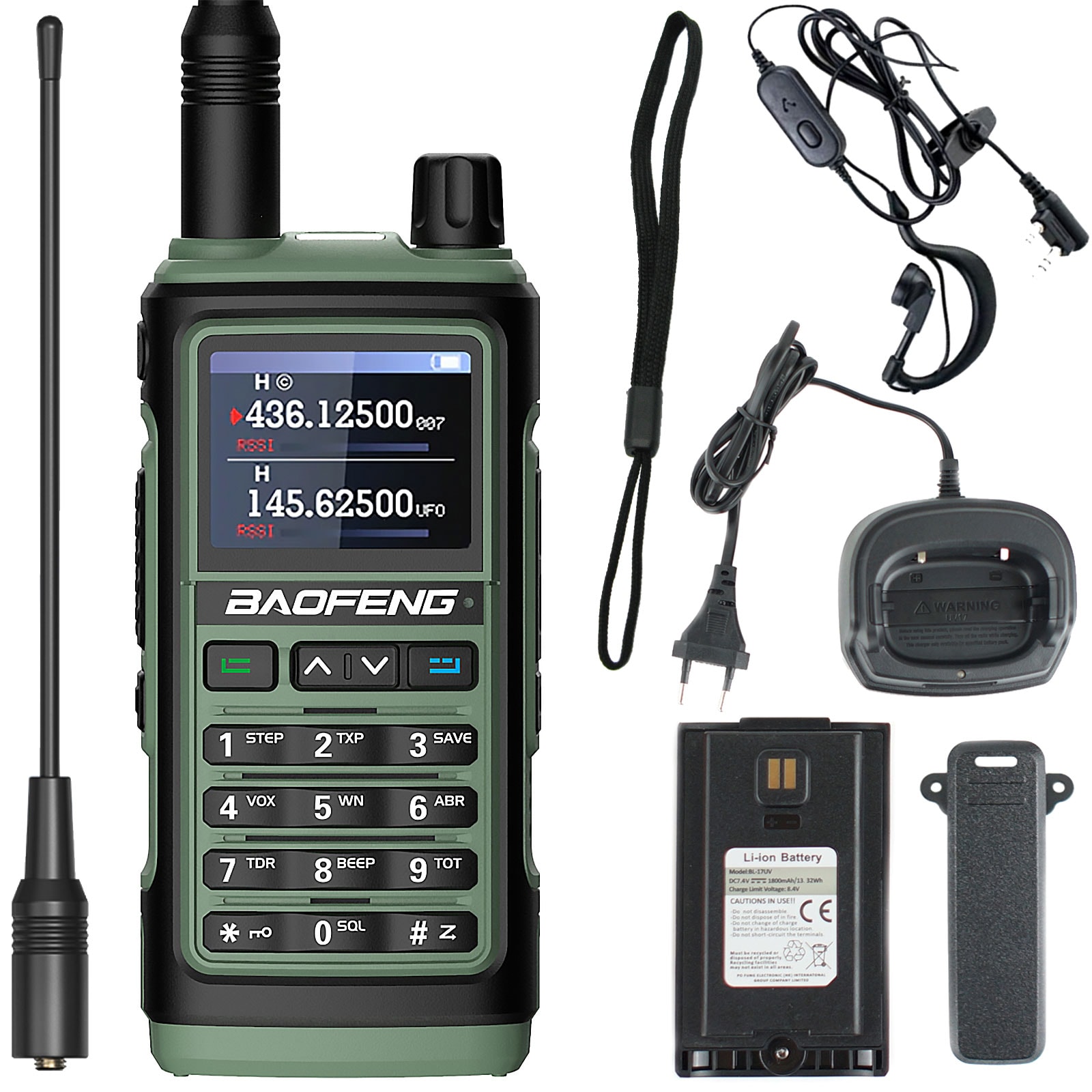 Радіостанція Baofeng UV-17E 5W - Green