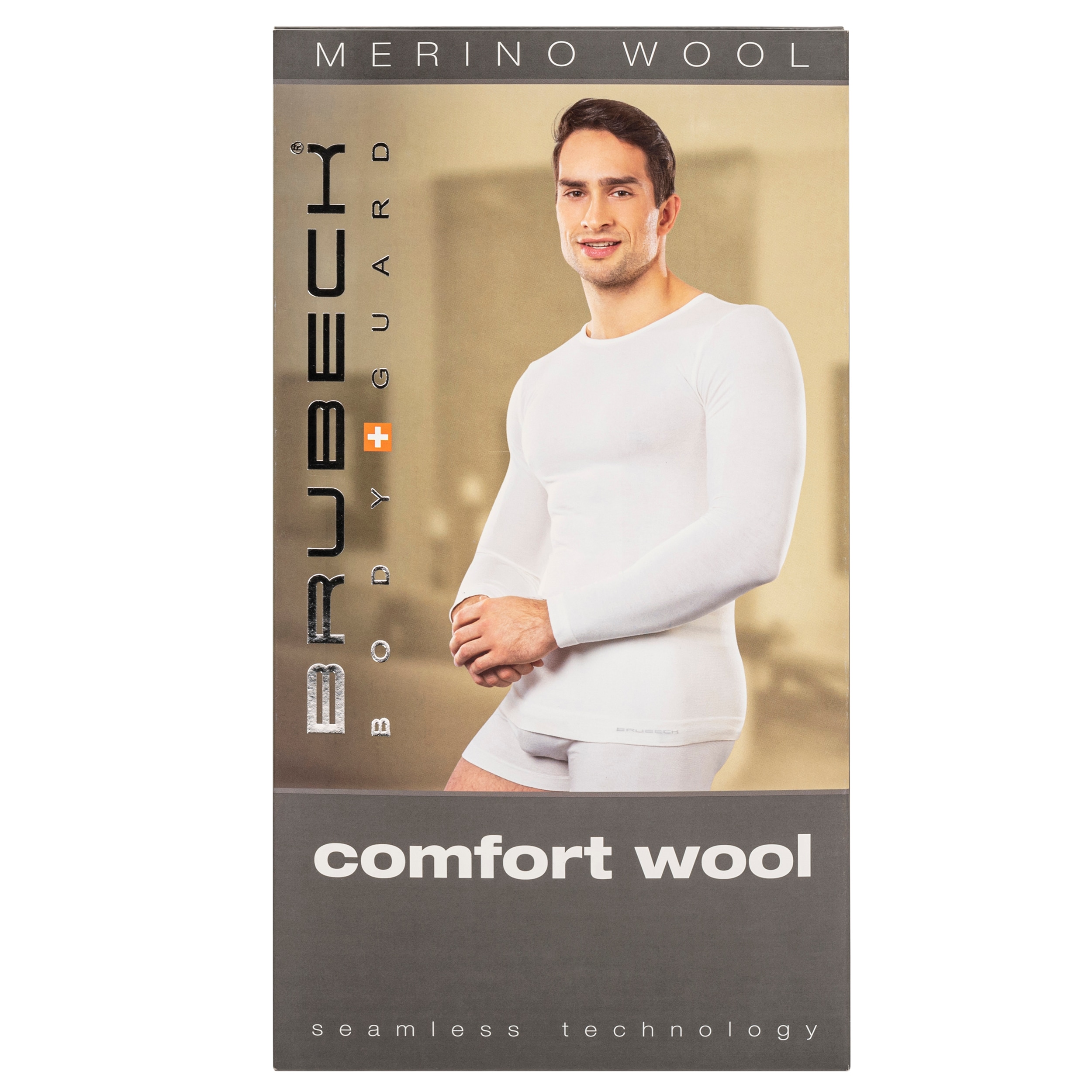 Термоактивна футболка Brubeck Comfort Wool - Чорна