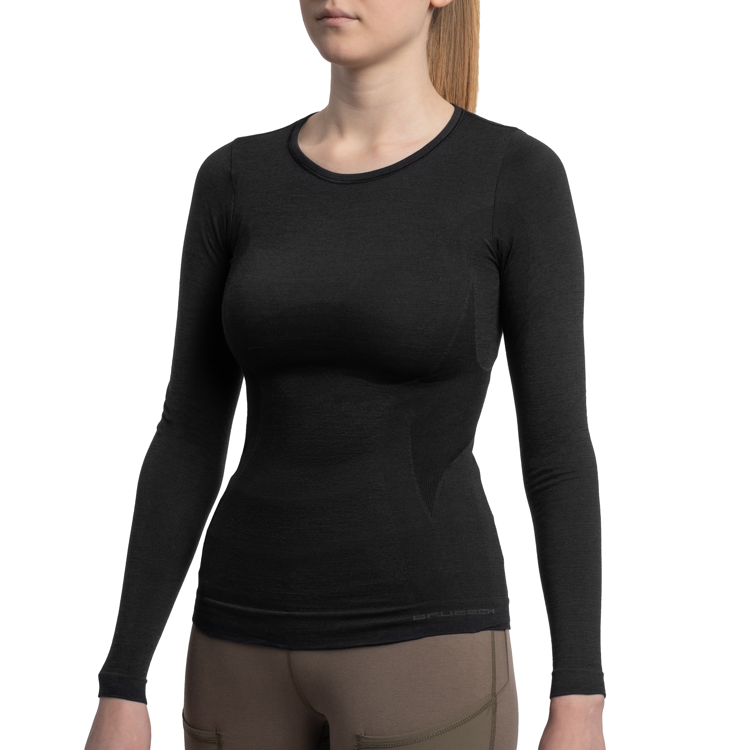Жіноча термоактивна футболка Brubeck Comfort Wool - Чорна