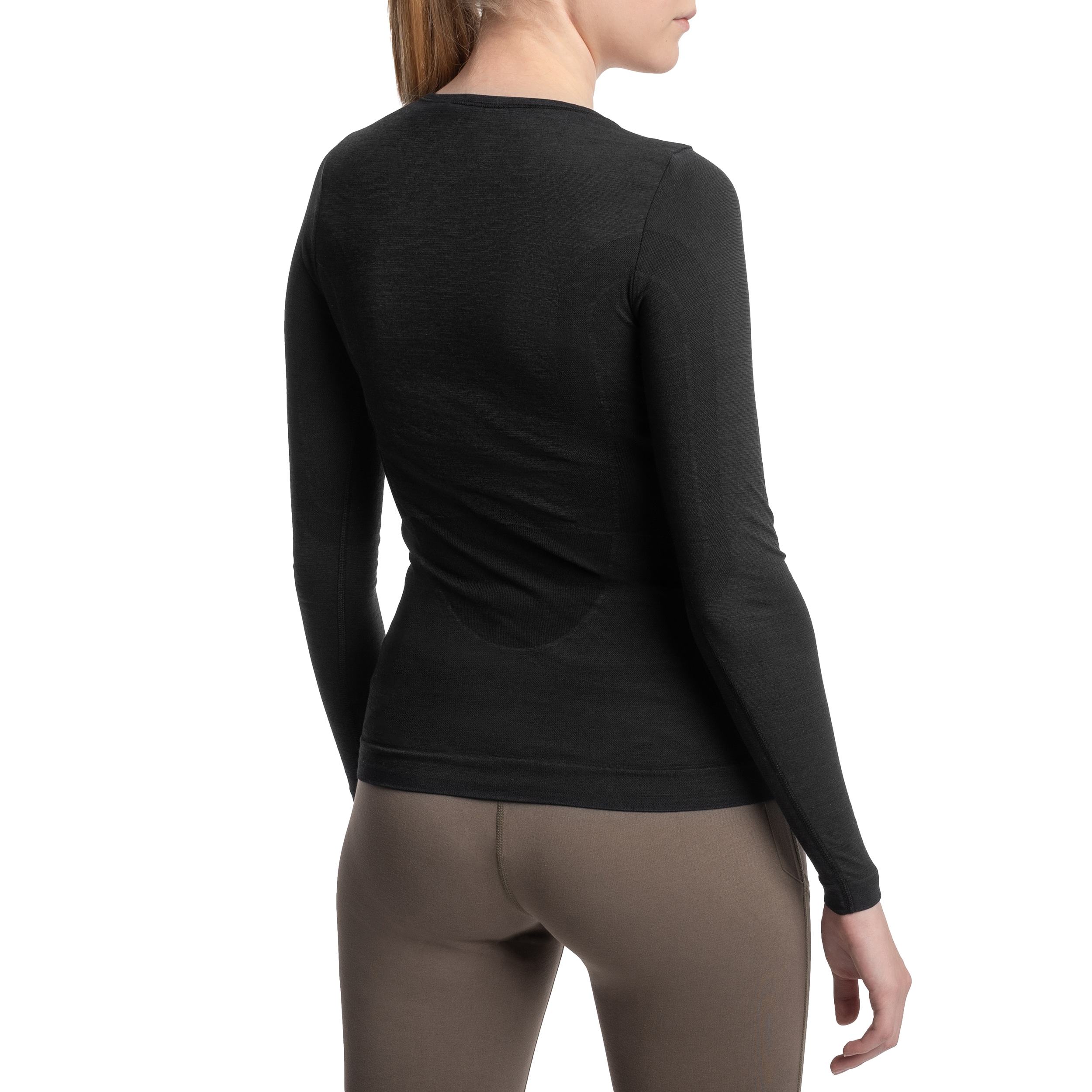 Жіноча термоактивна футболка Brubeck Comfort Wool - Чорна