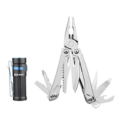 Мультитул Leatherman Sidekick + ліхтарик Olight Baton 3 - набір