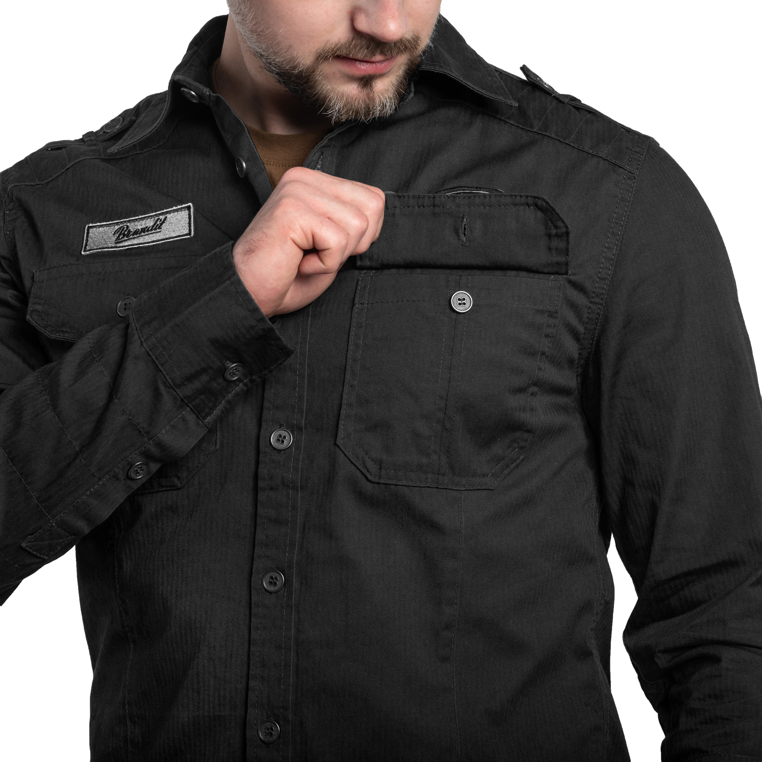Сорочка Brandit Luis Vintage Shirt - Black