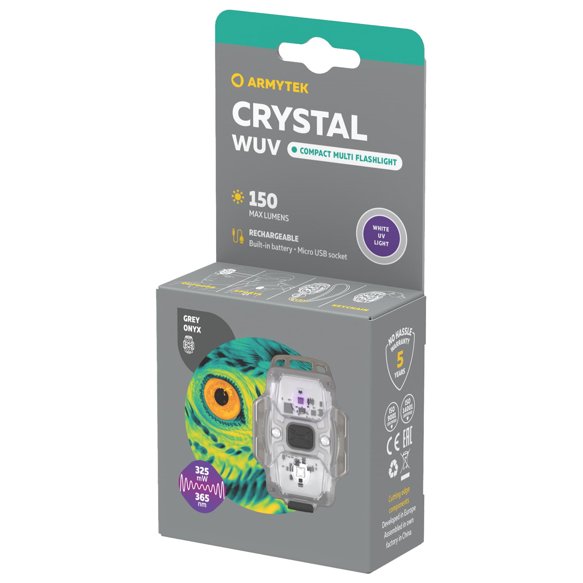 Ліхтарик Armytek Crystal WUV Grey - 150 люменів