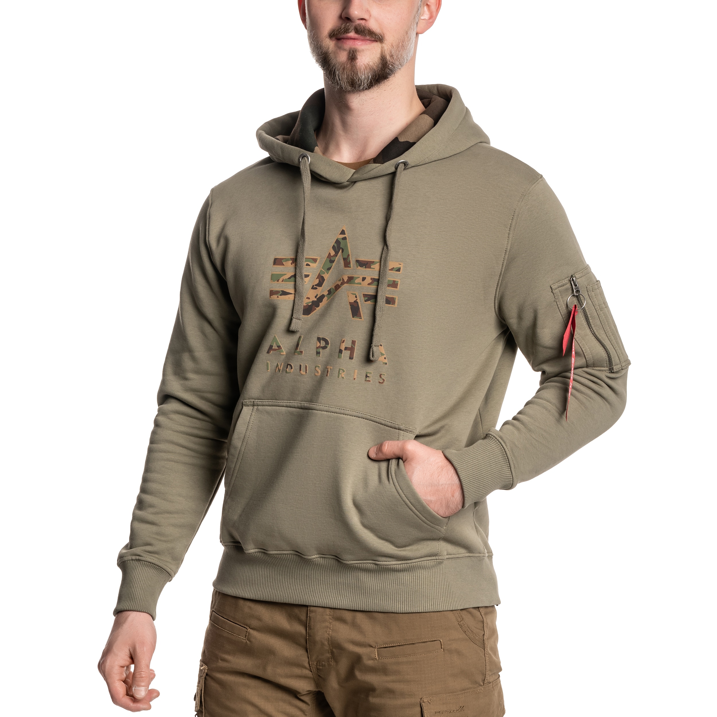 Кофта Alpha Industries Camo TPU Hoody - Olive