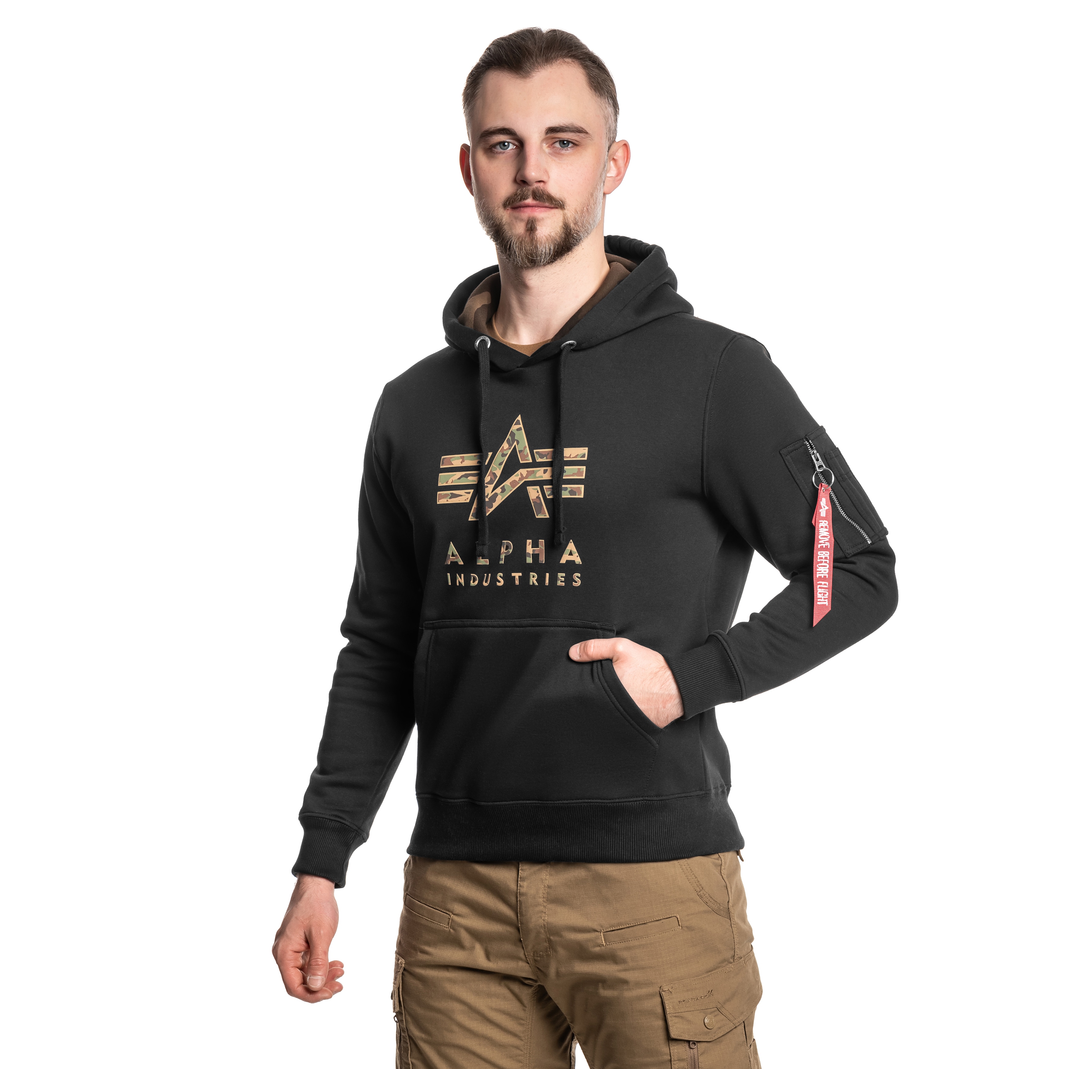 Кофта Alpha Industries Camo TPU Hoody - Black - Магазин