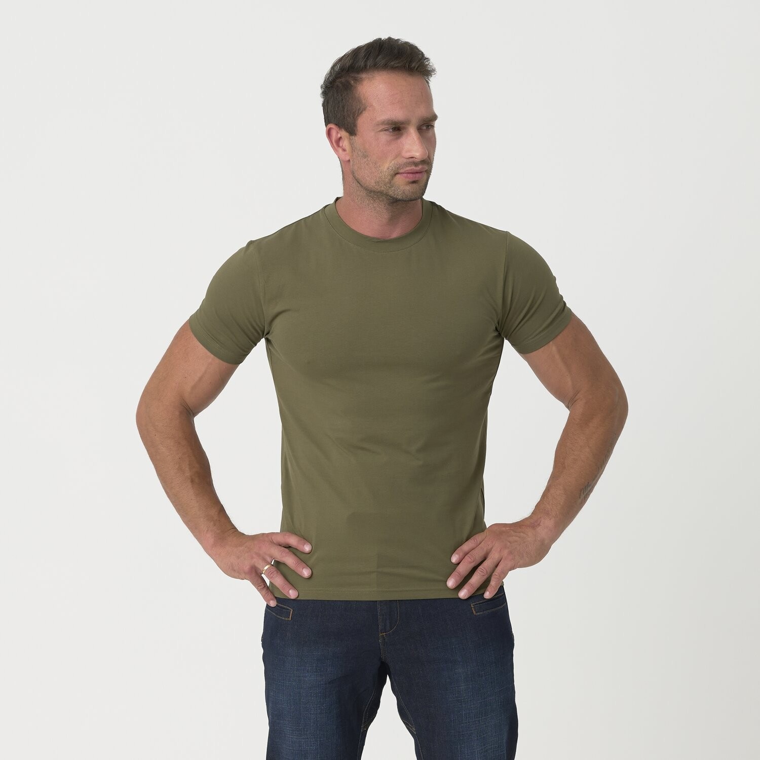 Футболка T-Shirt Helikon з органічної бавовни Slim - Olive Green