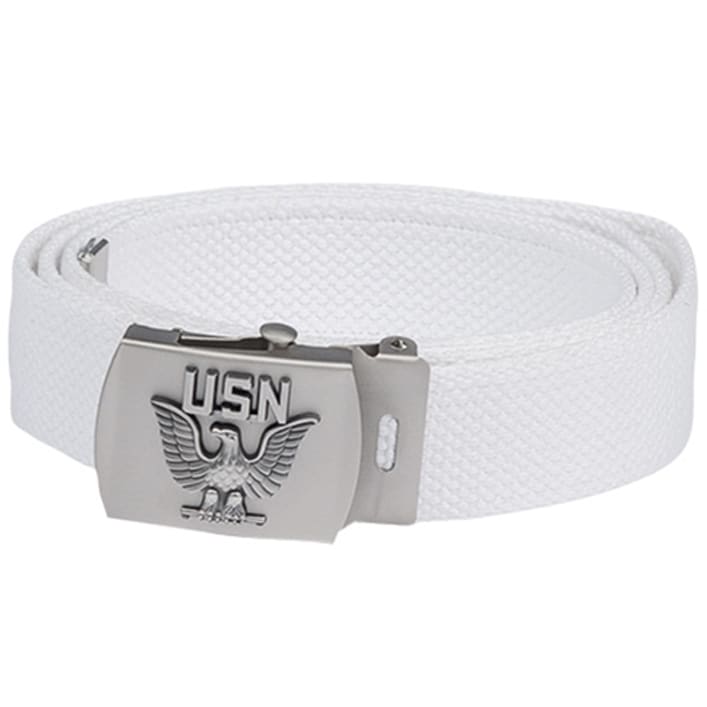 Ремінь Mil-Tec US Navy Buckle - White