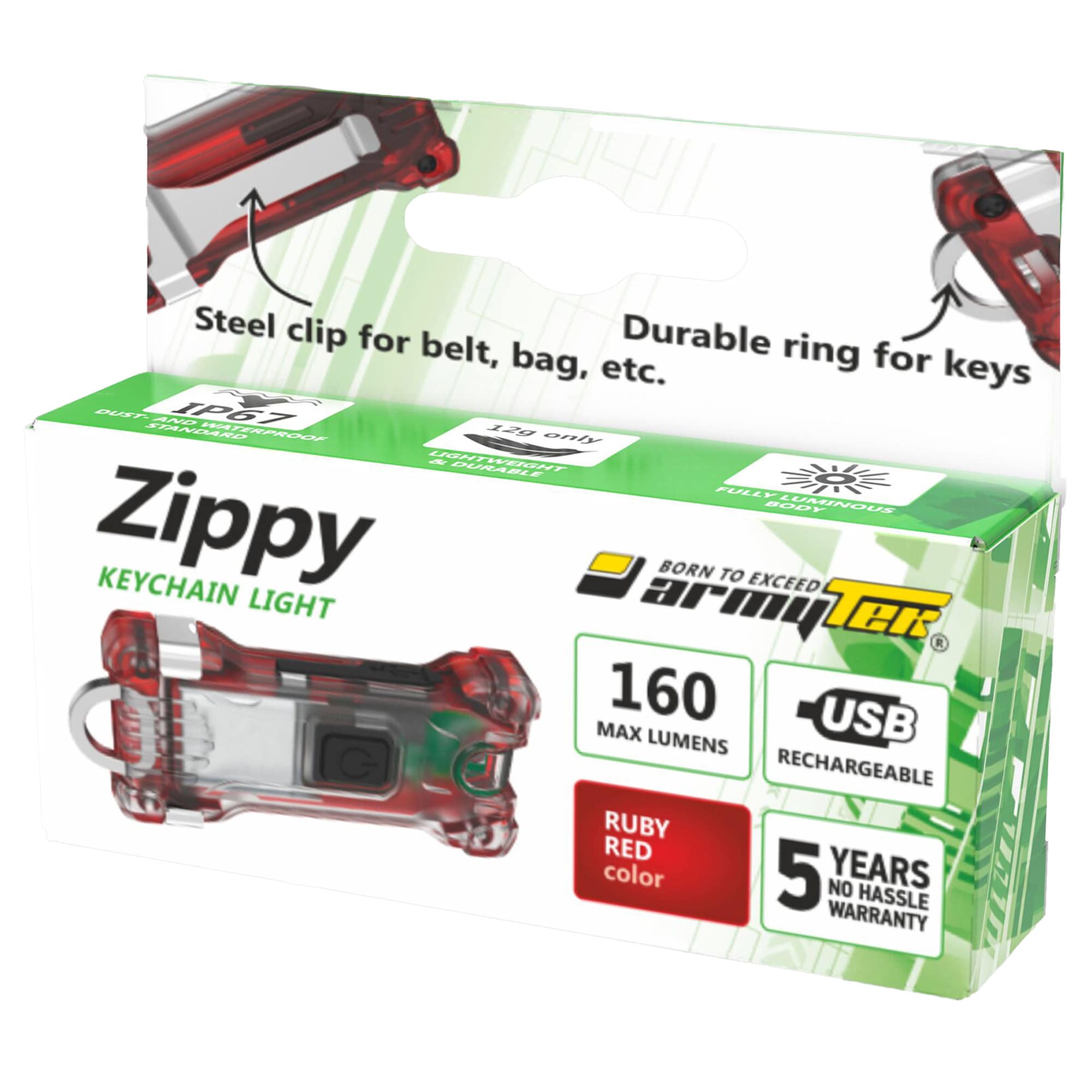 Брелоковий ліхтарик Armytek Zippy Red Ruby - 160 люменів
