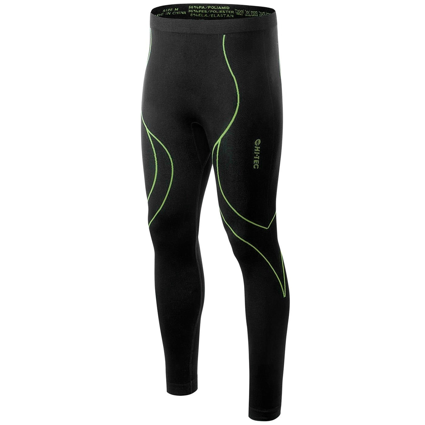 Чоловічі термолегінси Hi-Tec Ikar Bottom - Black/Lime Punch