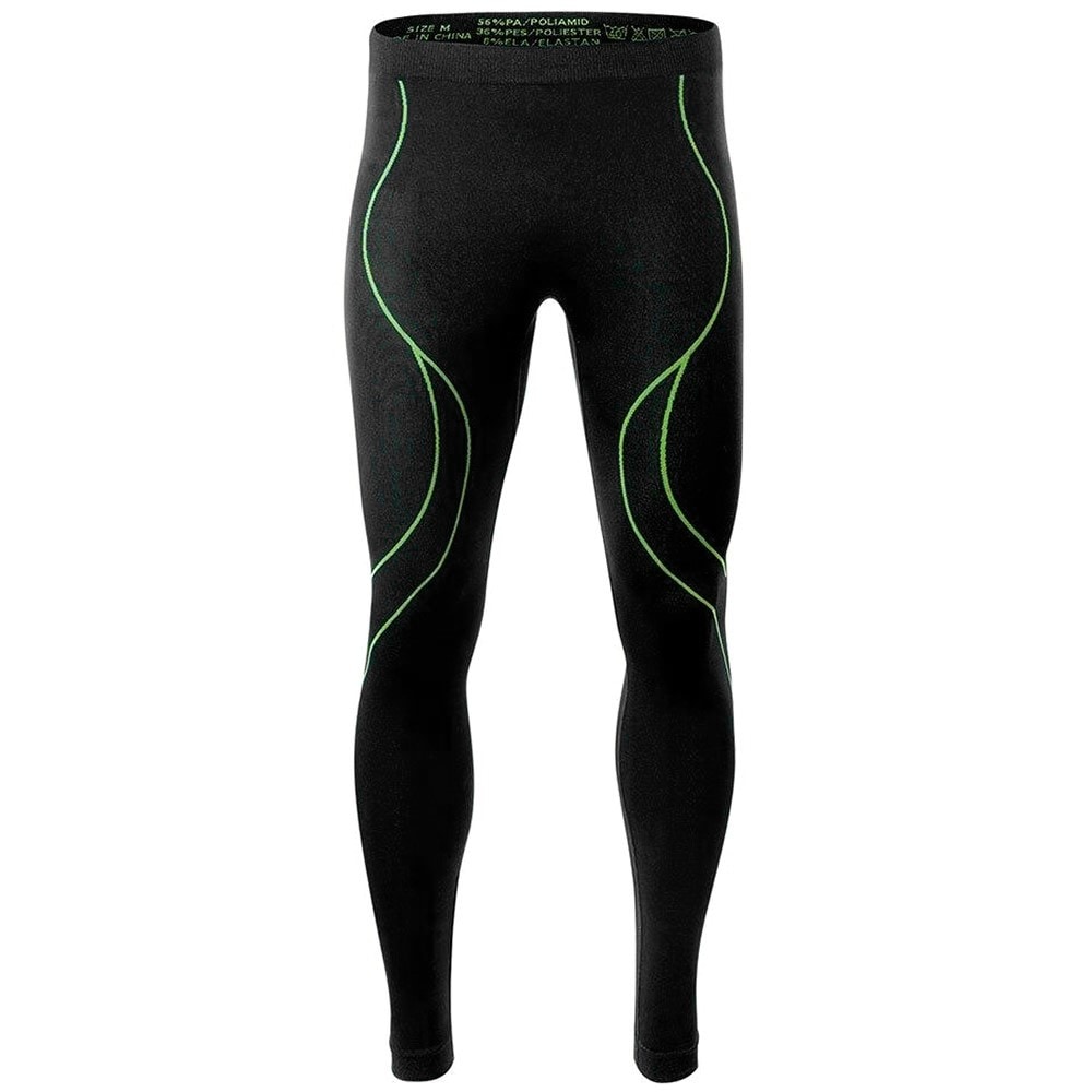 Чоловічі термолегінси Hi-Tec Ikar Bottom - Black/Lime Punch