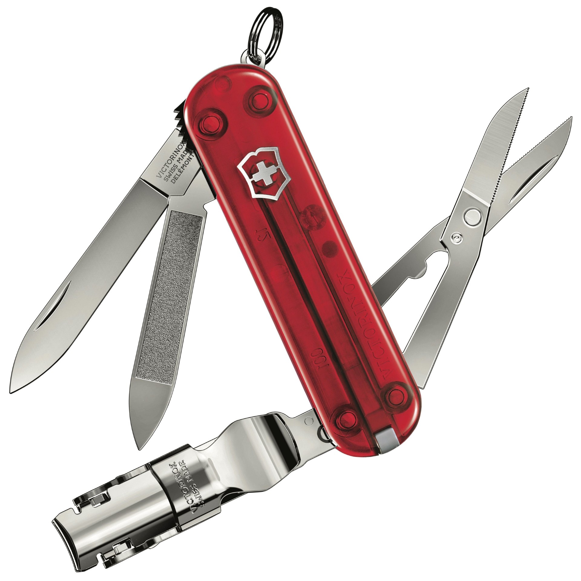 Багатофункціональний ніж Victorinox Nail Clip 580 - Transparent Red