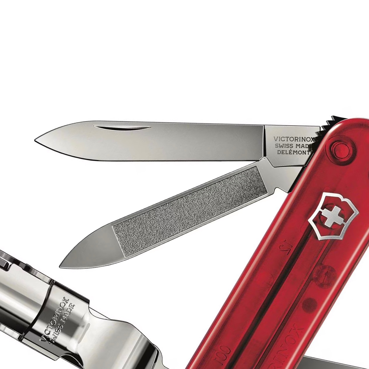 Багатофункціональний ніж Victorinox Nail Clip 580 - Transparent Red