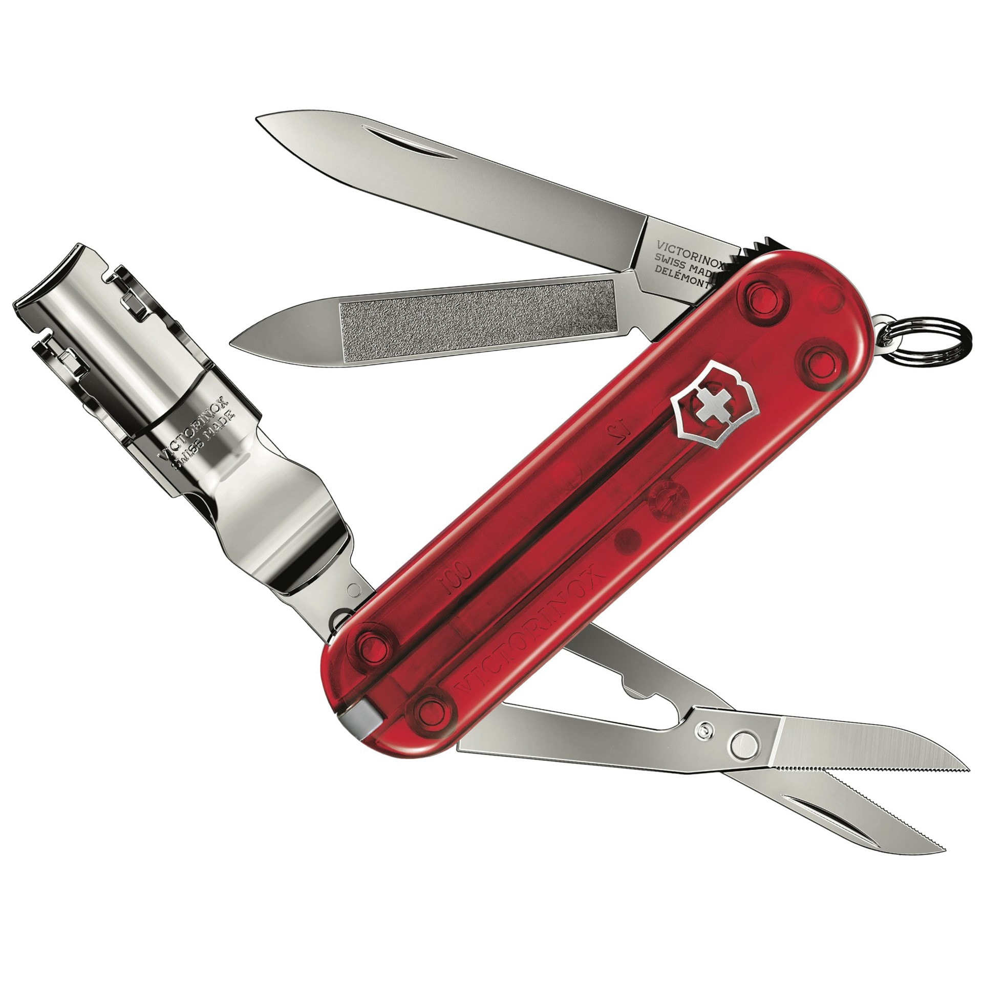 Багатофункціональний ніж Victorinox Nail Clip 580 - Transparent Red