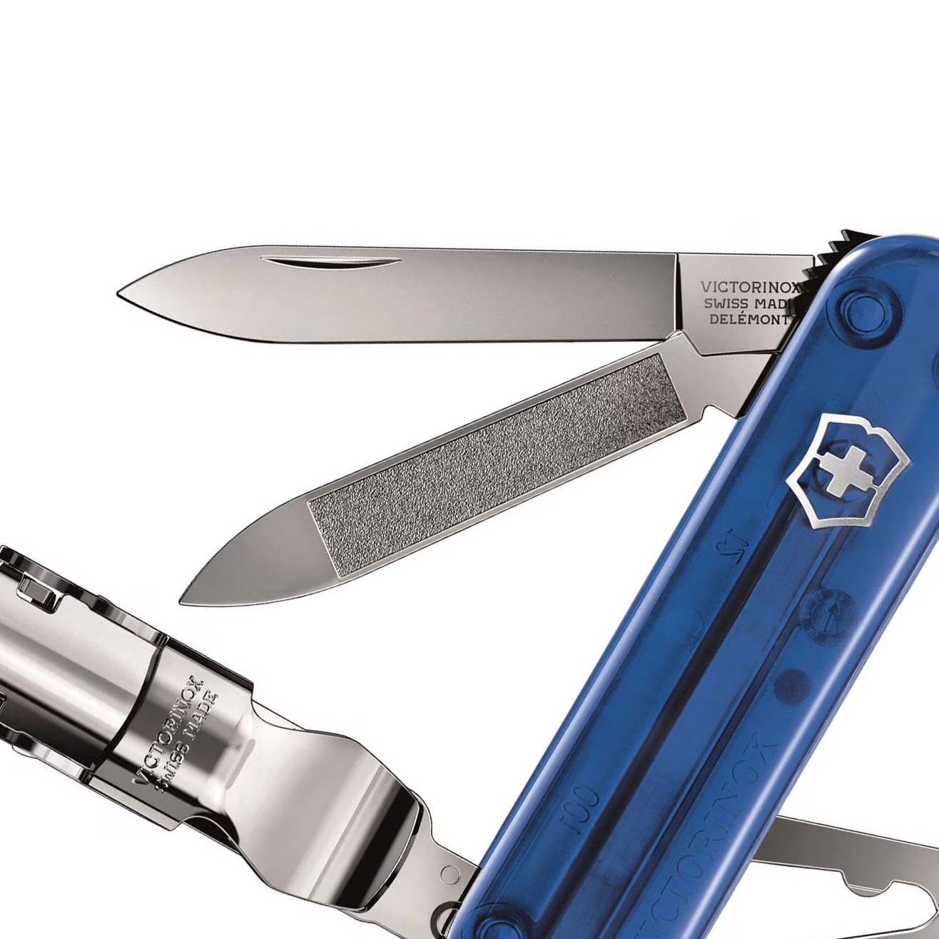 Багатофункціональний ніж Victorinox Nail Clip 580 - Transparent Blue