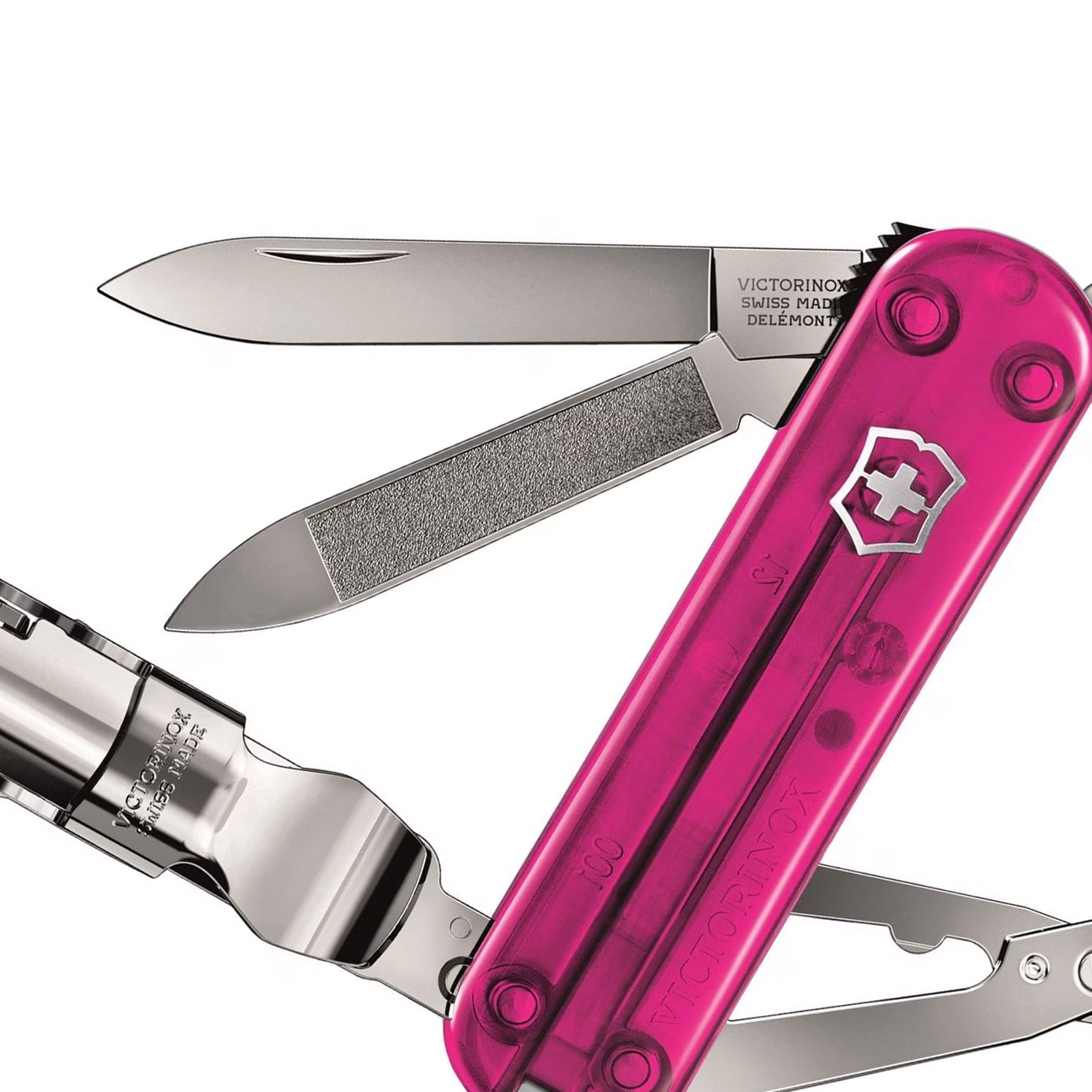 Багатофункціональний ніж Victorinox Nail Clip 580 - Transparent Pink