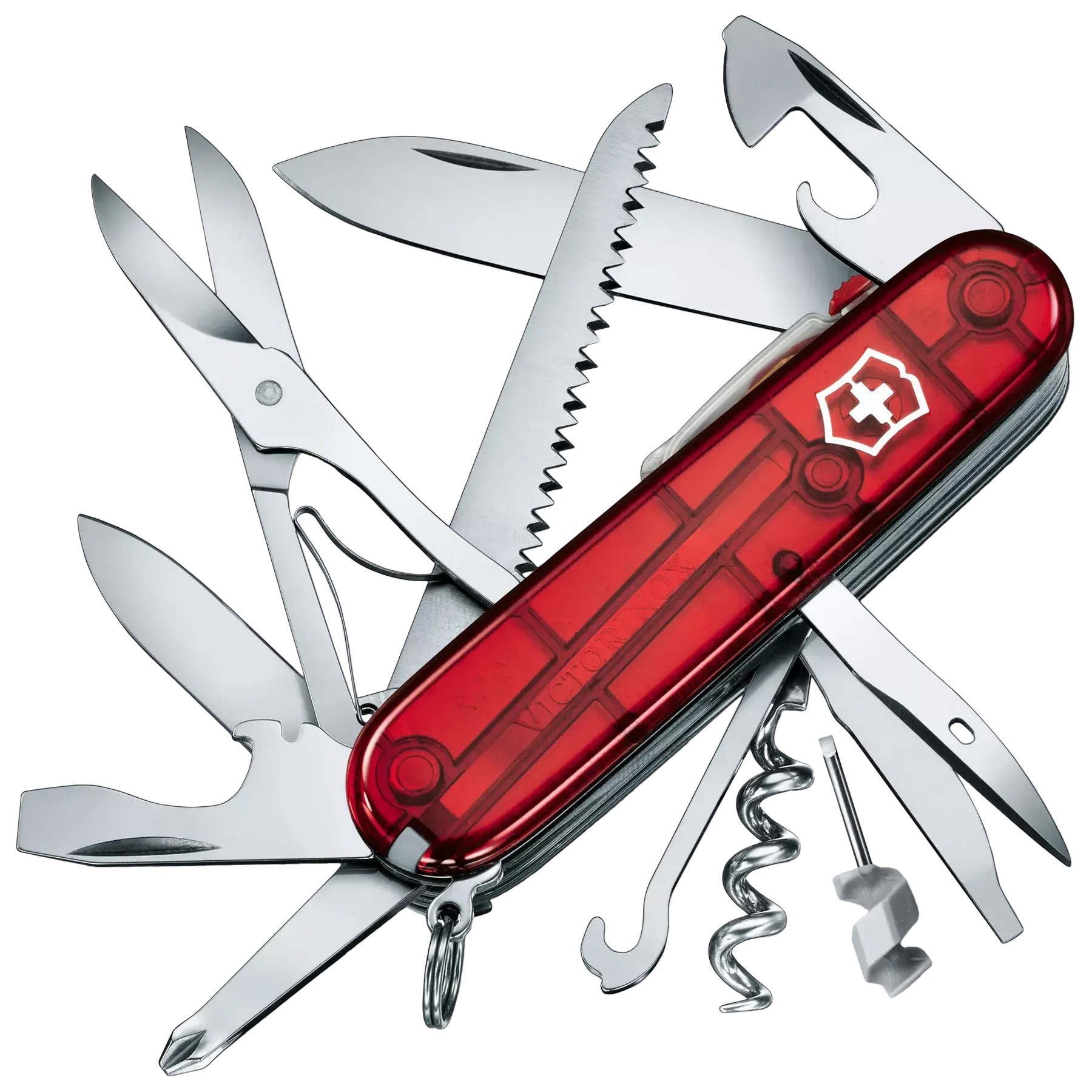 Багатофункціональний ніж Victorinox Huntsman Lite - Transparent Red