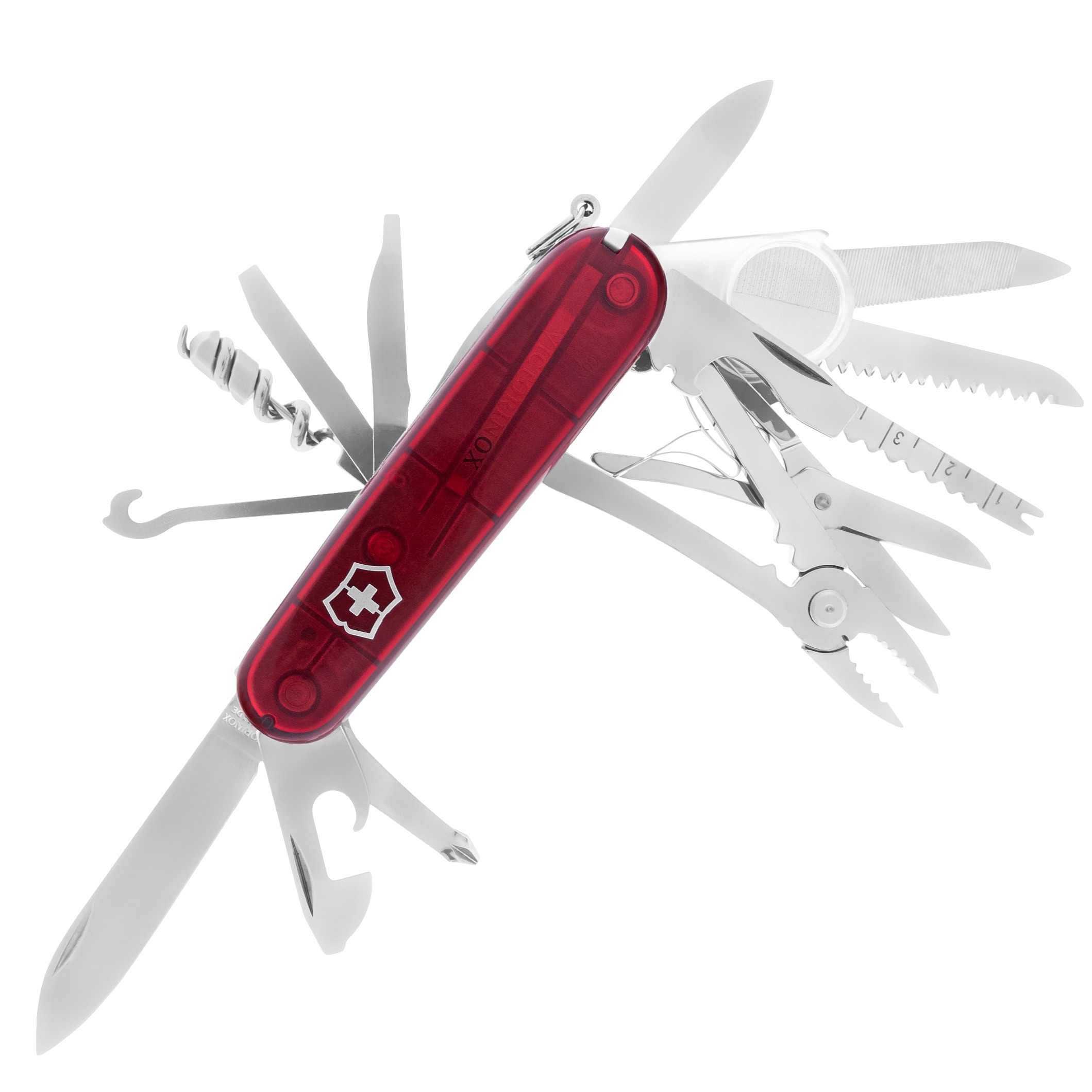 Багатофункціональний ніж Victorinox Swiss Champ - Transparent Red