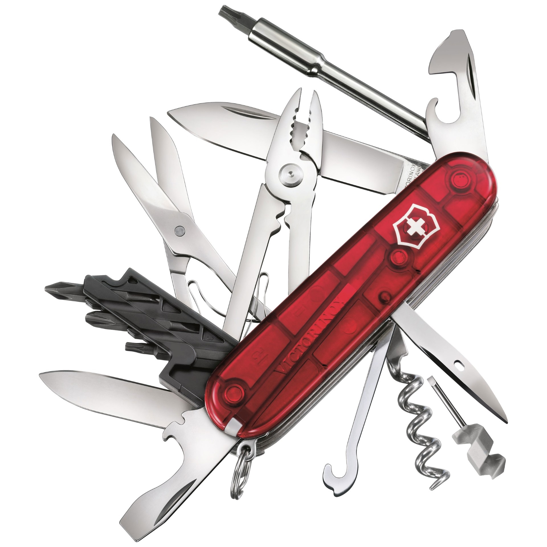 Багатофункціональний ніж Victorinox Cyber Tool M - Transparent Red