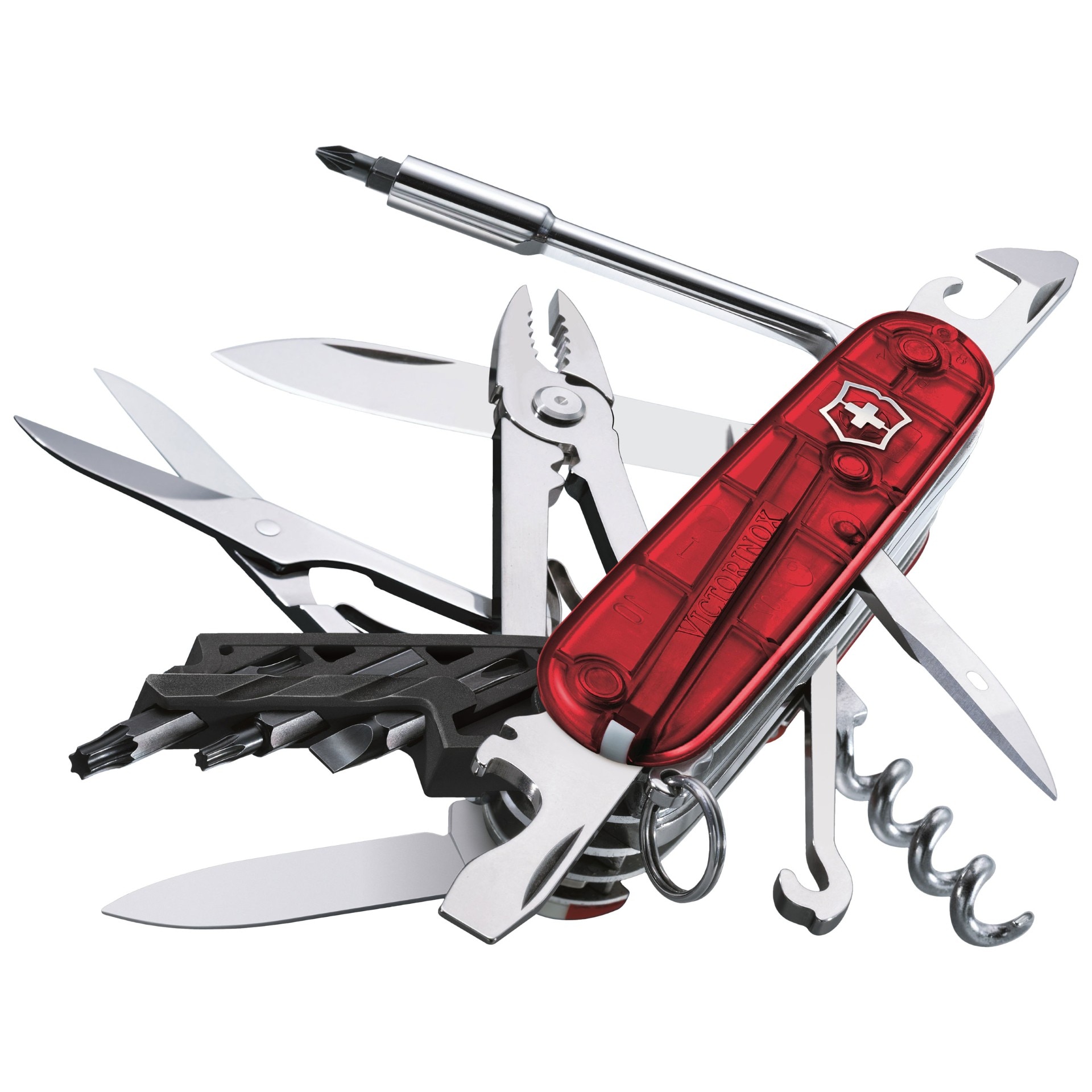 Багатофункціональний ніж Victorinox Cyber Tool M - Transparent Red