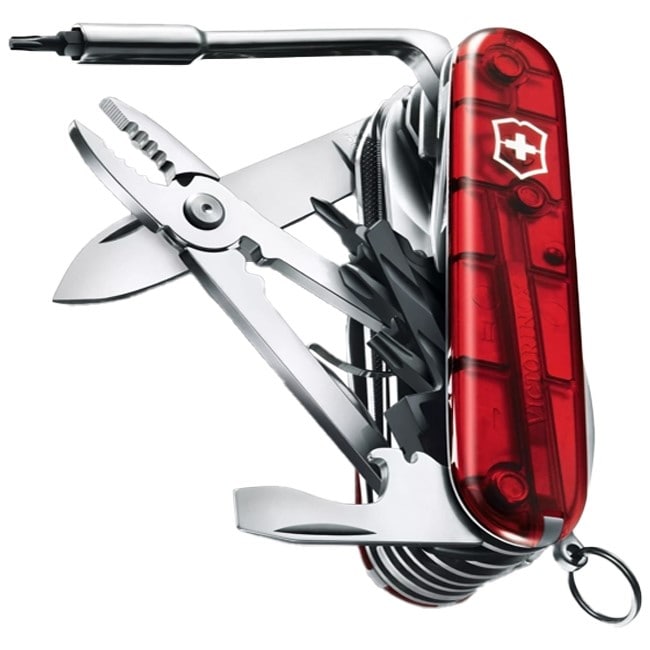 Багатофункціональний ніж Victorinox Cyber Tool L - Transparent Red