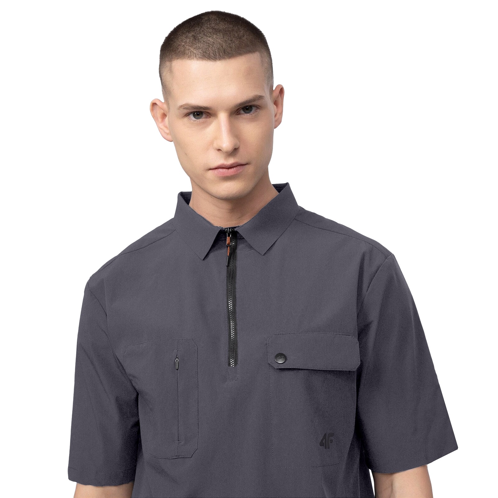 Трекінгова сорочка 4F KDM060 з коротким рукавом - Antracyt