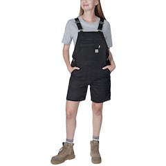 Жіночі короткі штани Carhartt Rugged Flex Canvas Shortall - Black