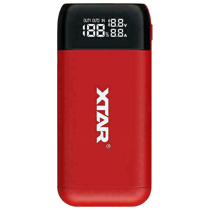 Зарядний пристрій Xtar PB2S з функцією повербанку - Red