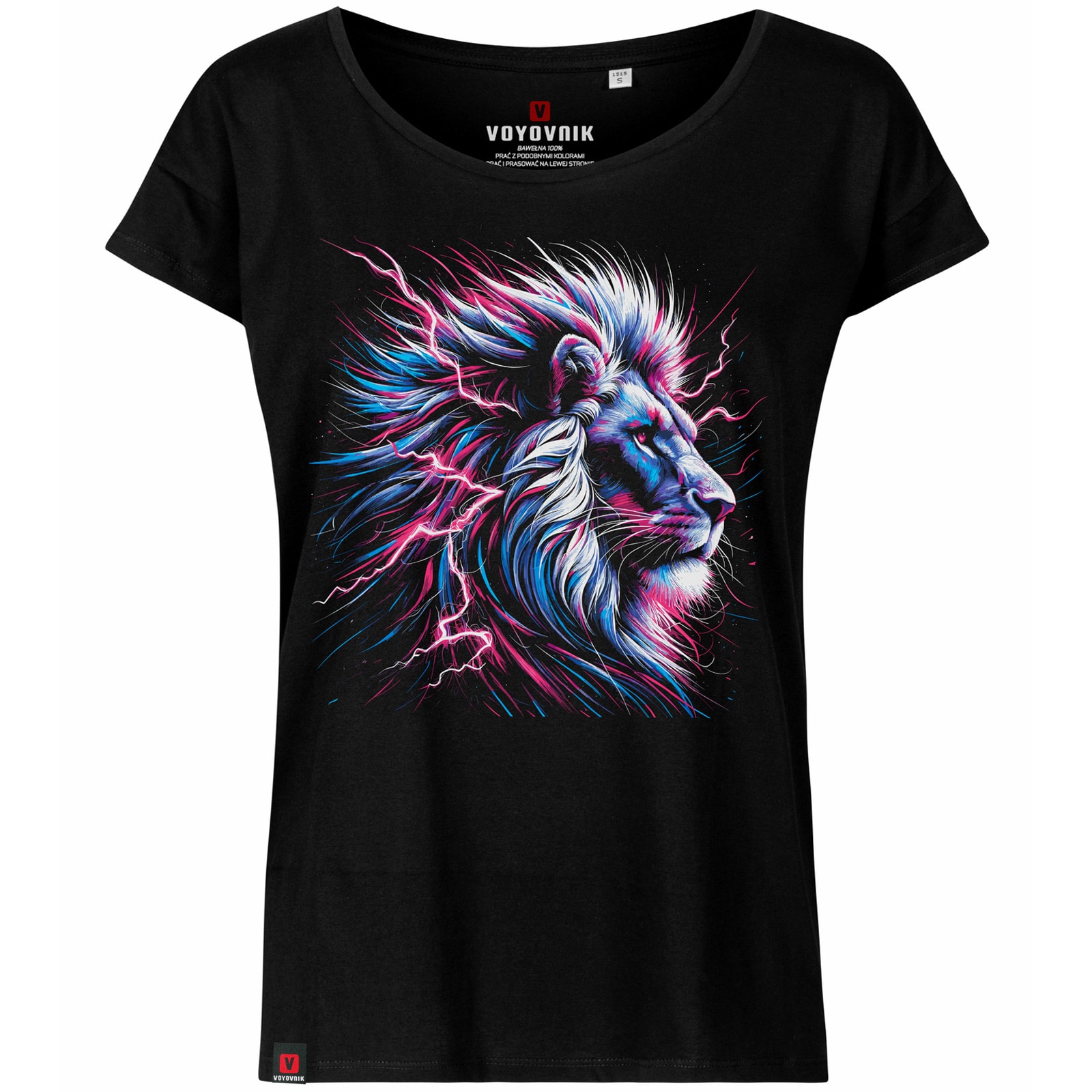 Футболка T-shirt жіноча Voyovnik Neon Lion - Black