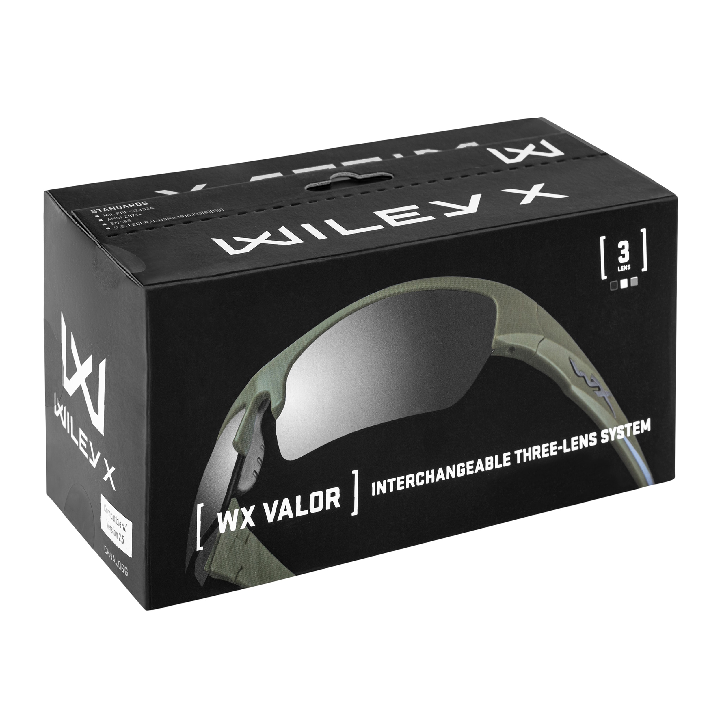 Тактичні окуляри Wiley X Valor 2.5 Set 3in1 - OD Green