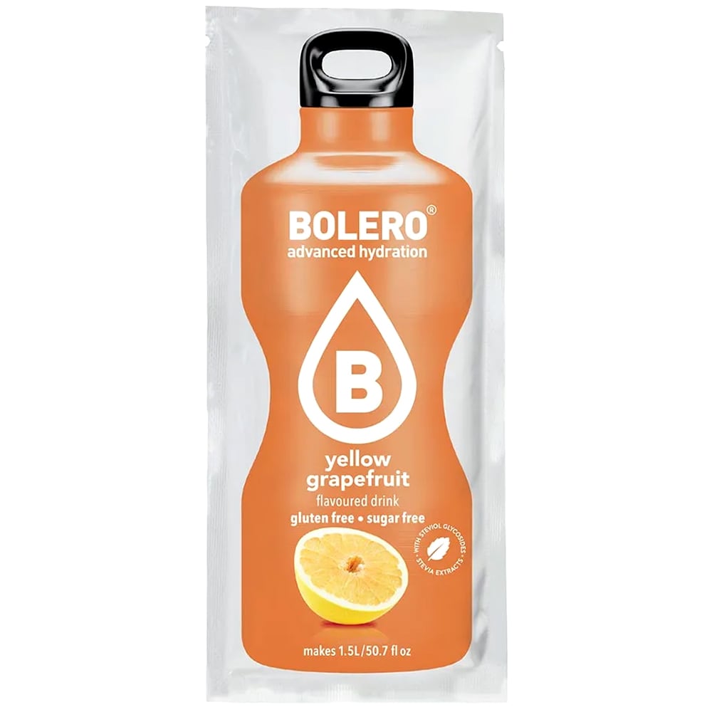 Порошковий напій Bolero Yellow Grapefruit зі стевією 9 г 