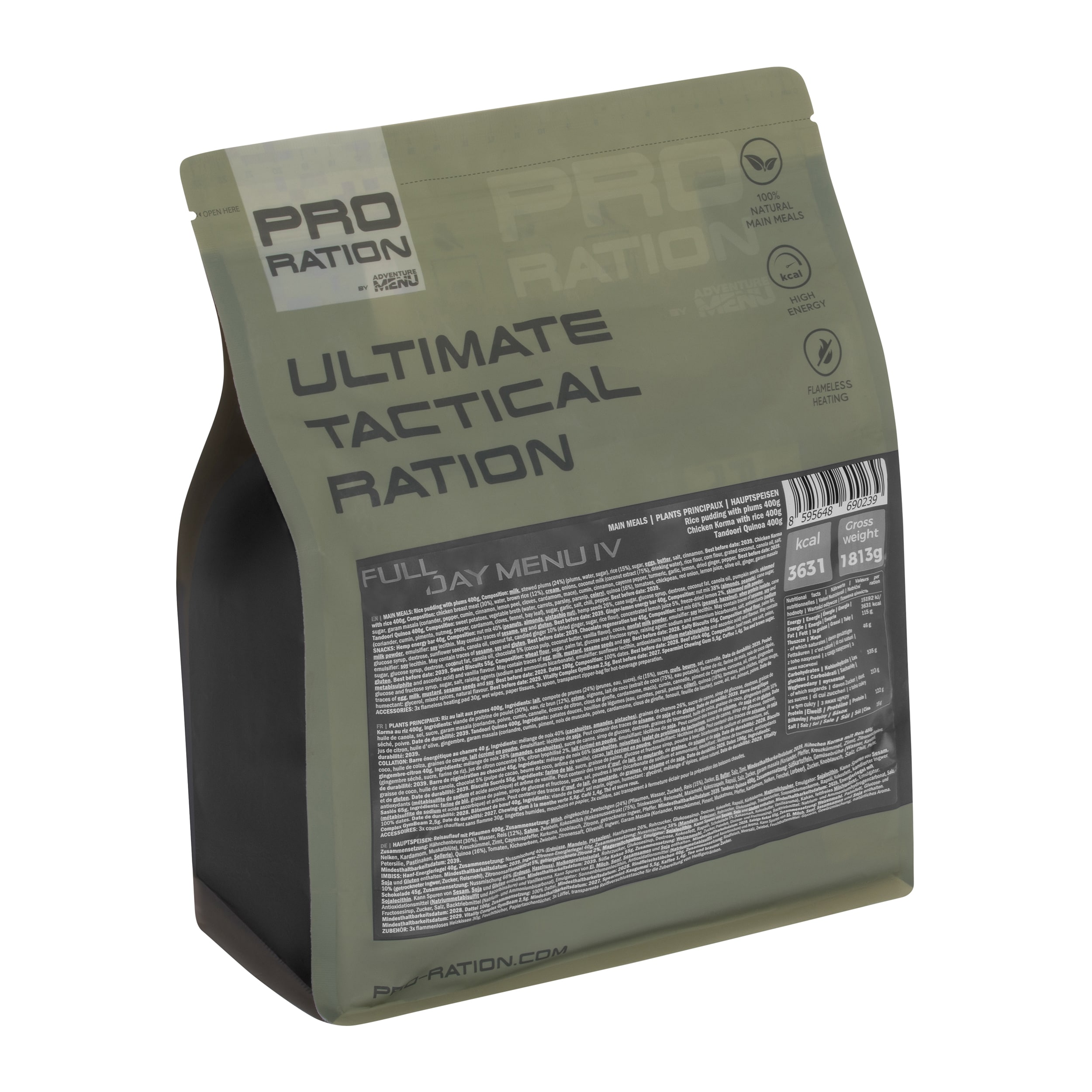 Сухий пайок Pro Ration Ultimate Tactical Ration Full-Day Меню IV