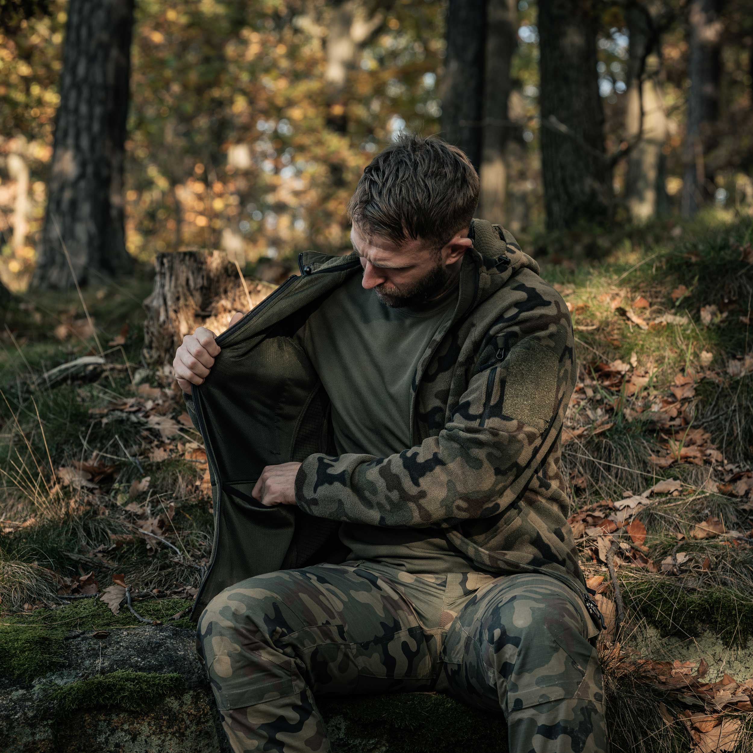 Флісова кофта Helikon Patriot MK2 Hybrid Fleece - PL Woodland