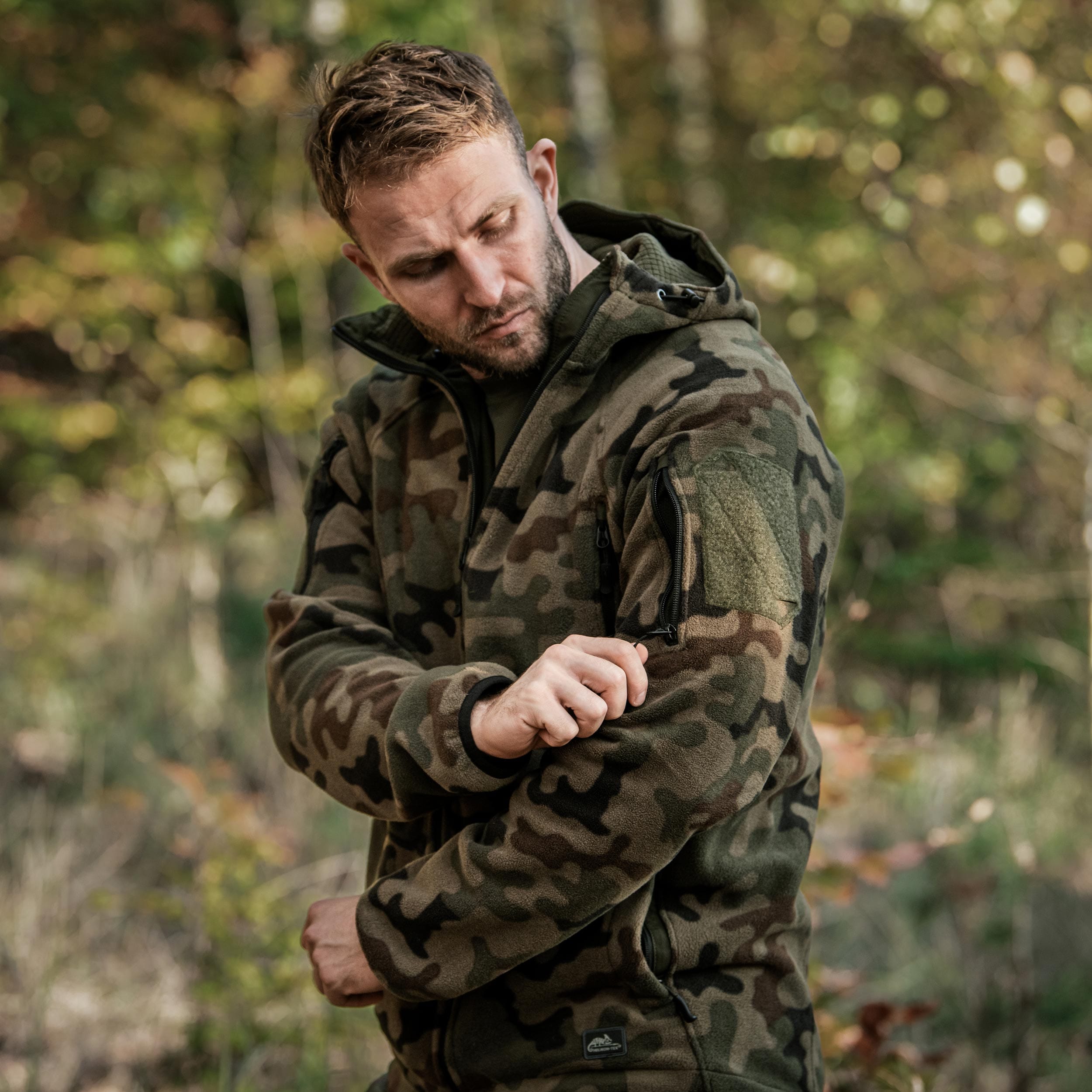 Флісова кофта Helikon Patriot MK2 Hybrid Fleece - PL Woodland