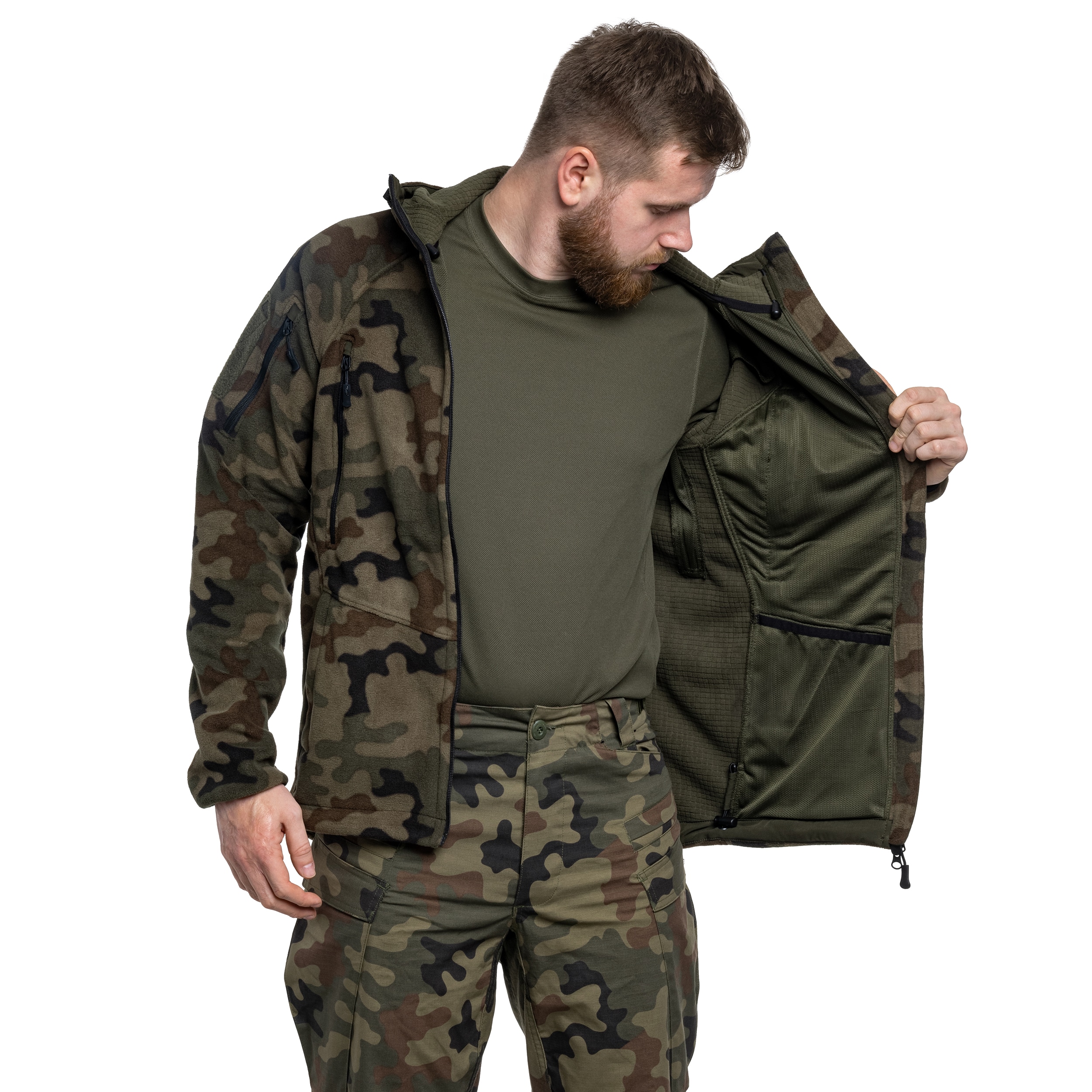 Флісова кофта Helikon Patriot MK2 Hybrid Fleece - PL Woodland