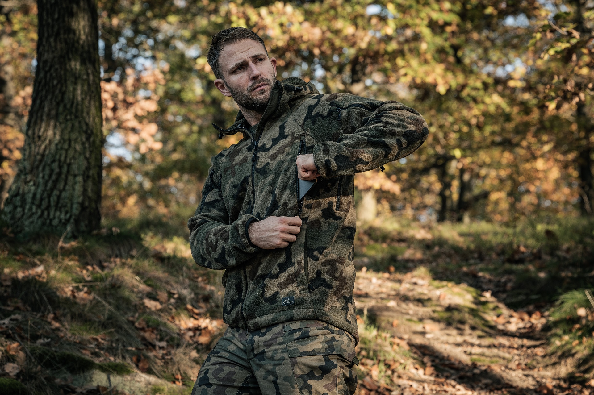Флісова кофта Helikon Patriot MK2 Hybrid Fleece - wz.93 Pantera PL Woodlandd
