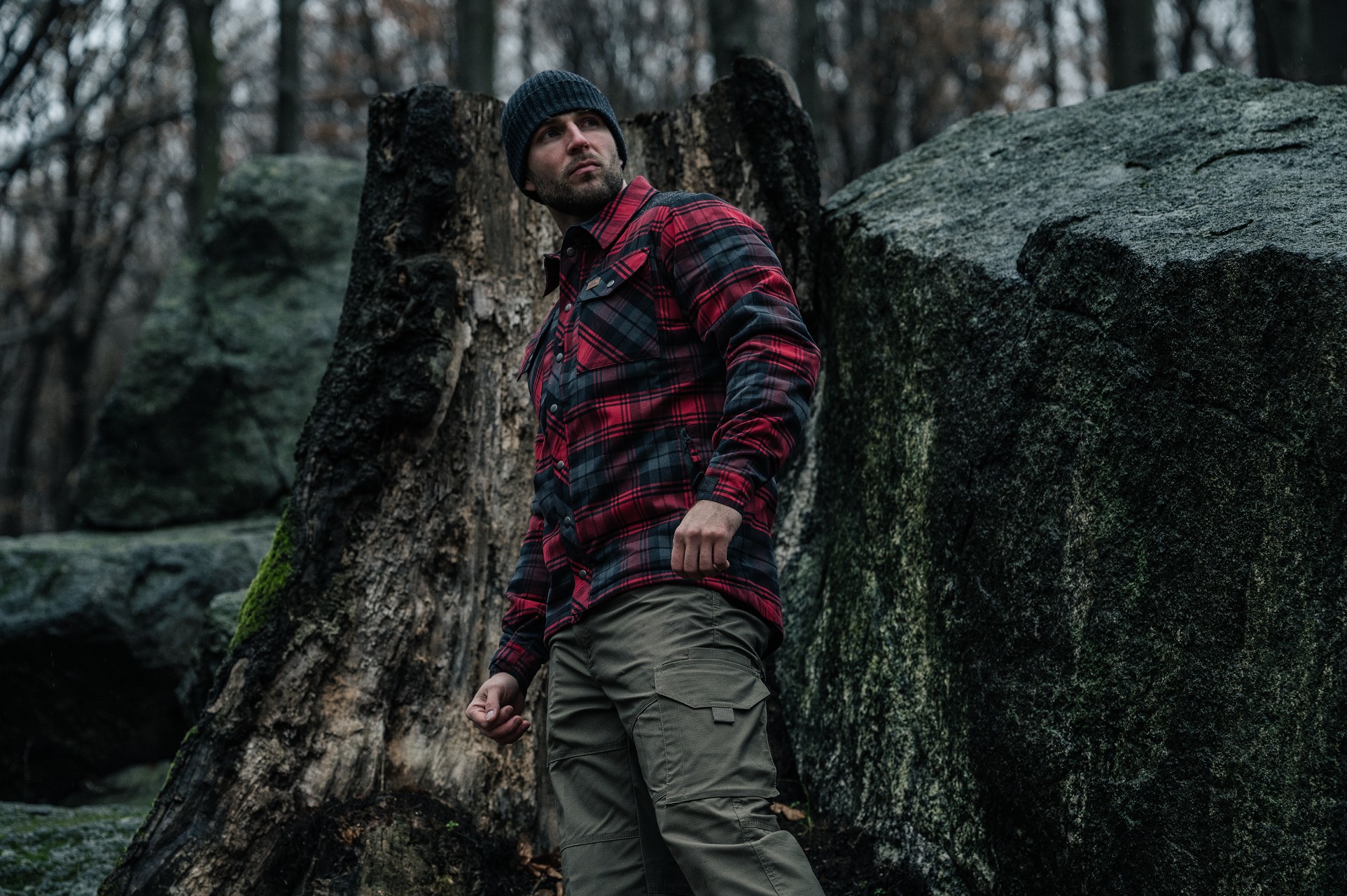 Сорочка Helikon Winter Warden Long Sleeve - Slate Crimson Plaid