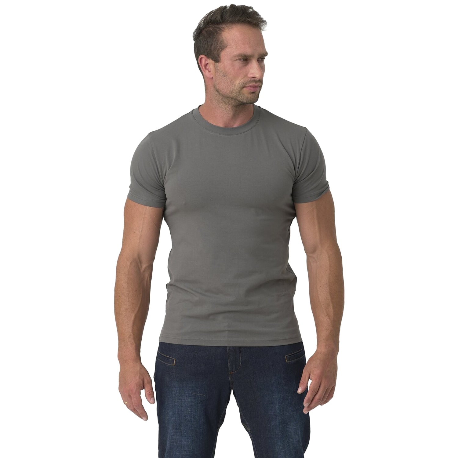 Футболка T-Shirt Helikon з органічної бавовни Slim - Shadow Grey