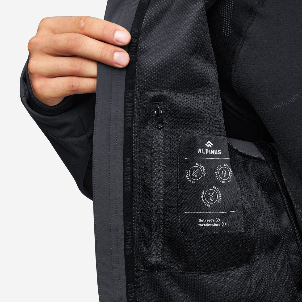 Куртка Alpinus Softshell Roignais - Чорна/Графітова