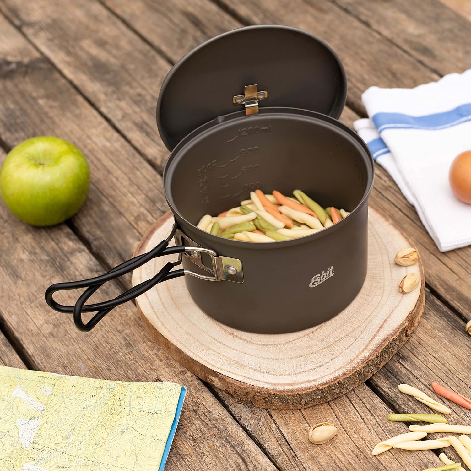 Туристична каструля з кришкою Esbit Round Camping Pot алюміній - 1600 мл