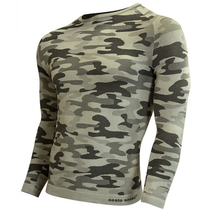 Термоактивна футболка з довгим рукавом Sesto Senso Thermo Active - Sand Camo