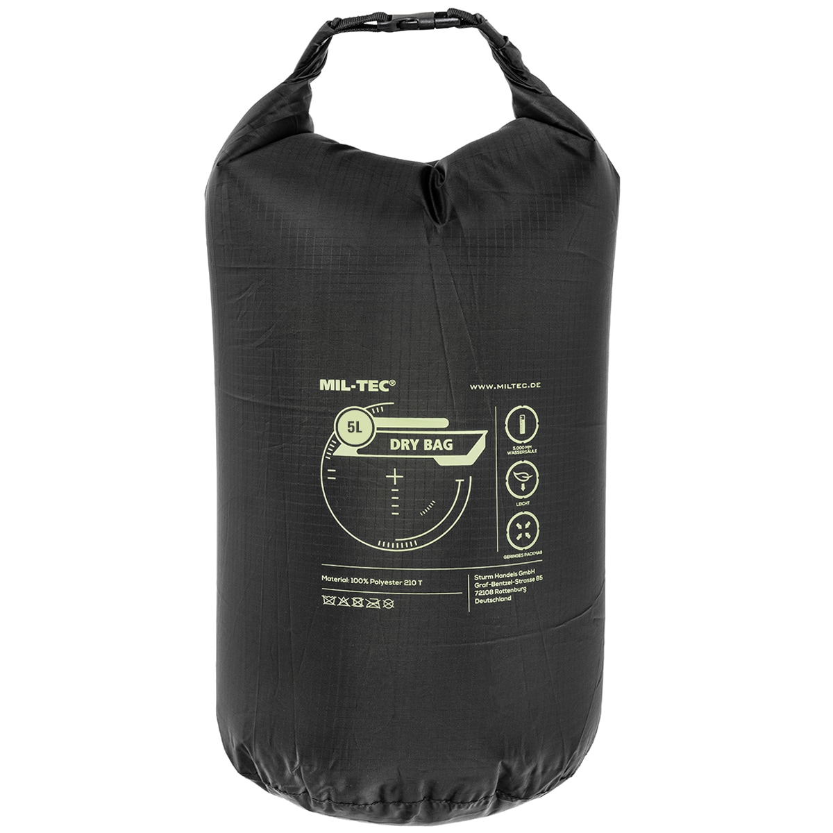 Водонепроникний мішок Mil-Tec Drybag 5 л - Black