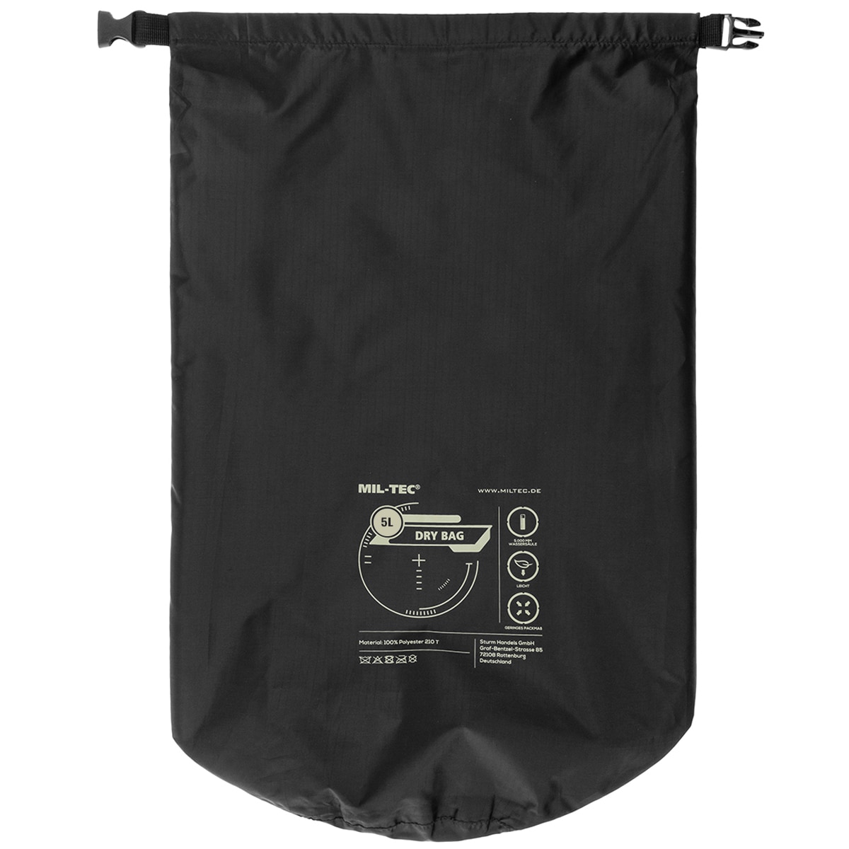 Водонепроникний мішок Mil-Tec Drybag 5 л - Black