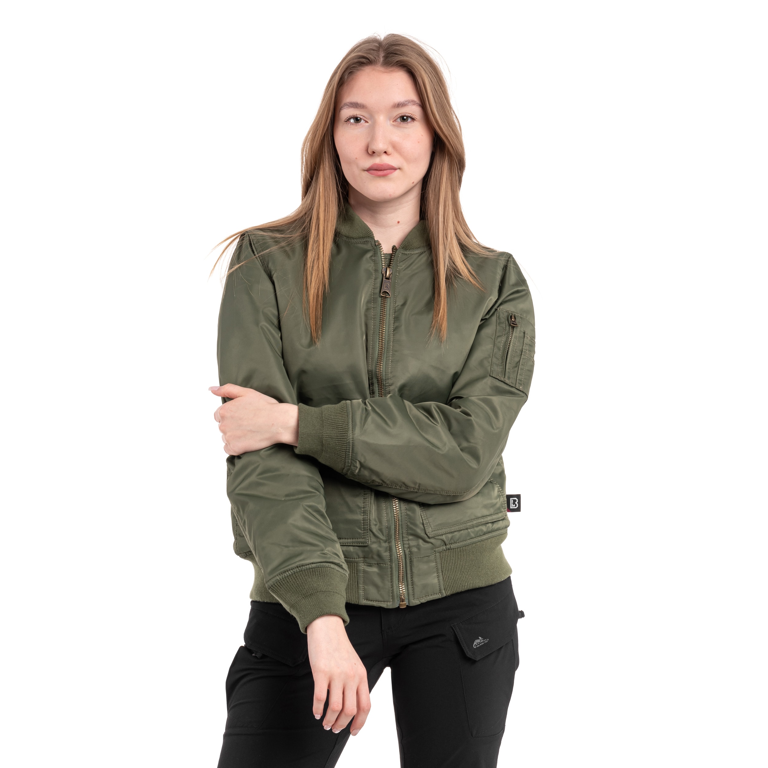 Жіноча куртка Brandit Bomber Sherpa - Olive