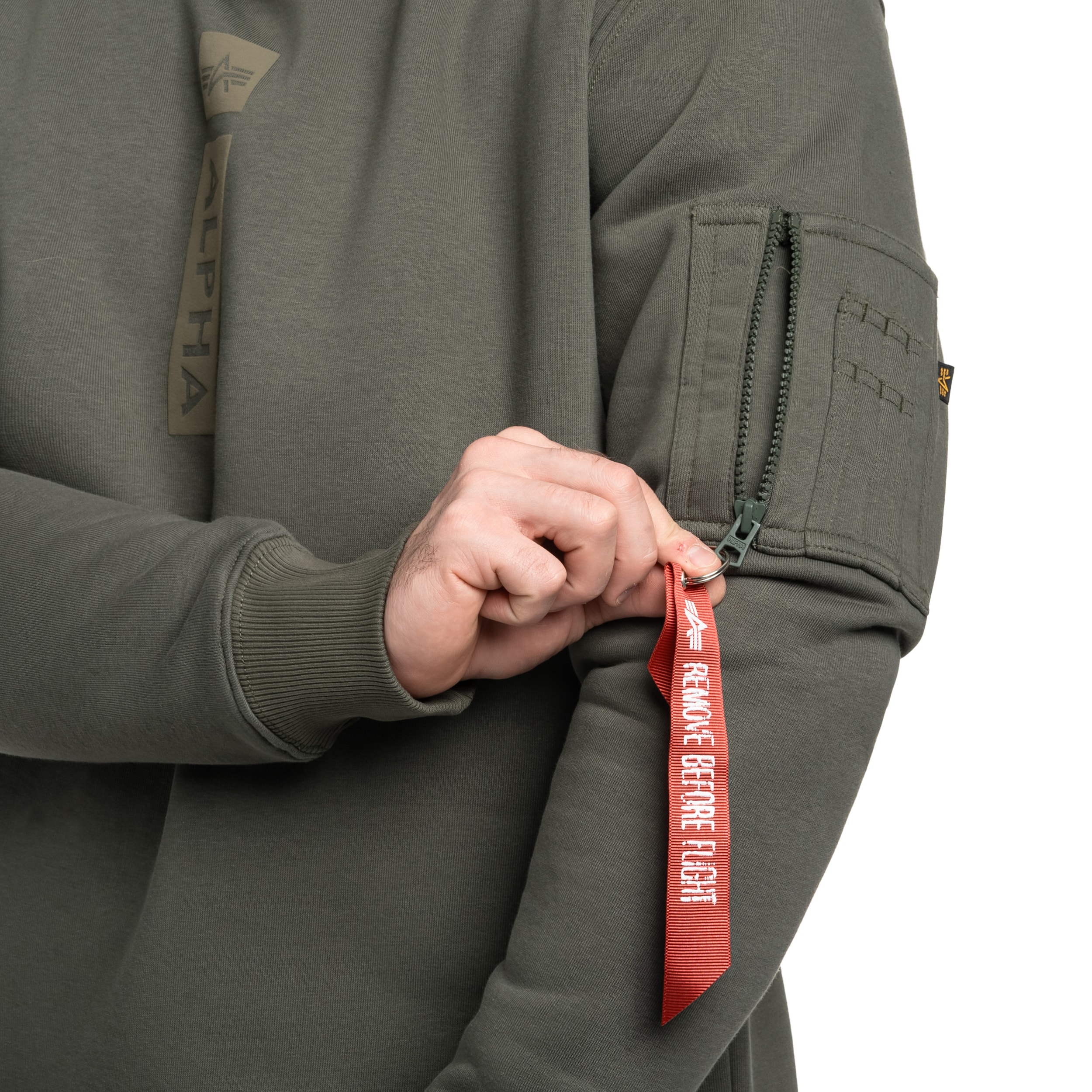 Кофта Alpha Industries Reflective Print Sweater - Dark Olive