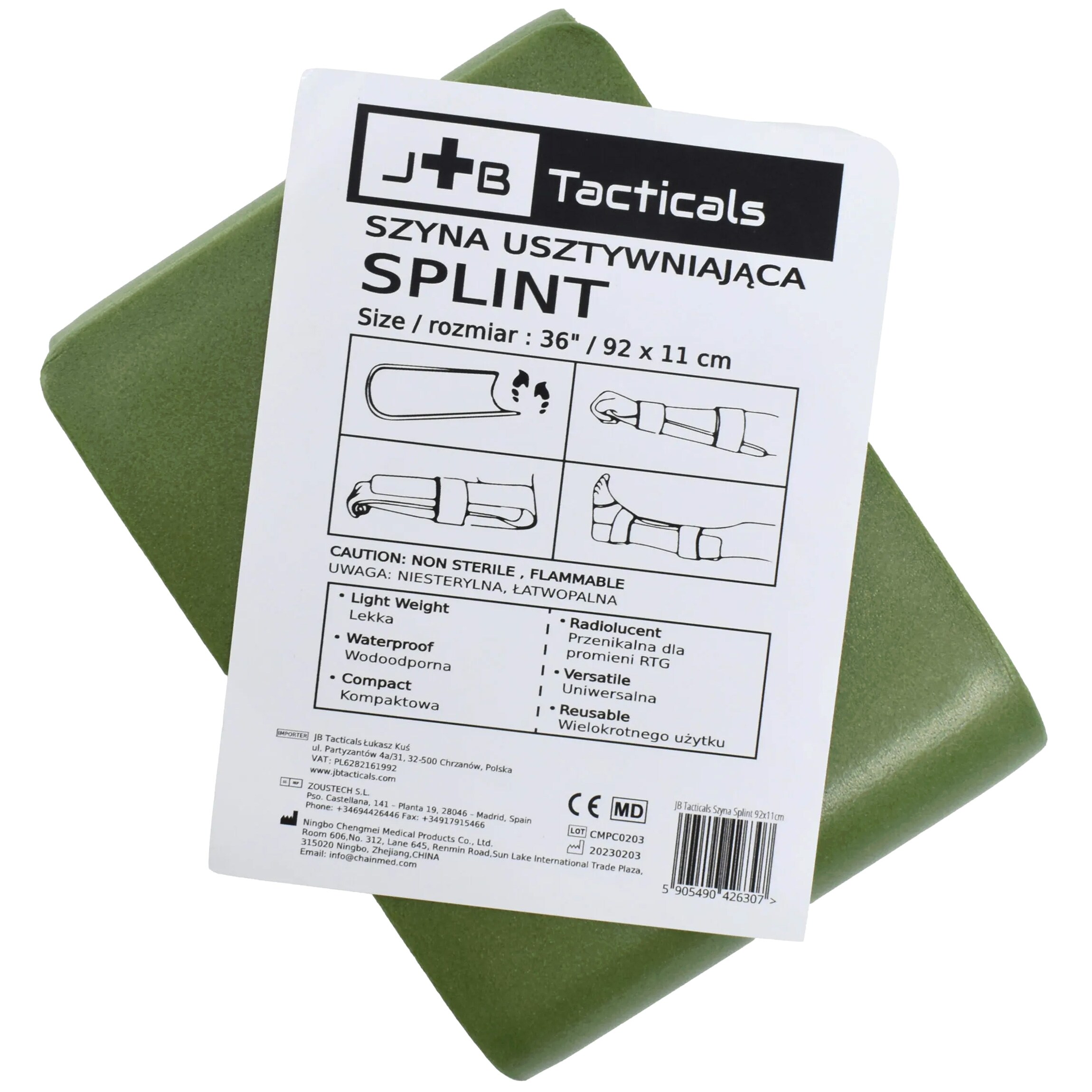 Шина для фіксації JB Tacticals Splint 92 x 11 см