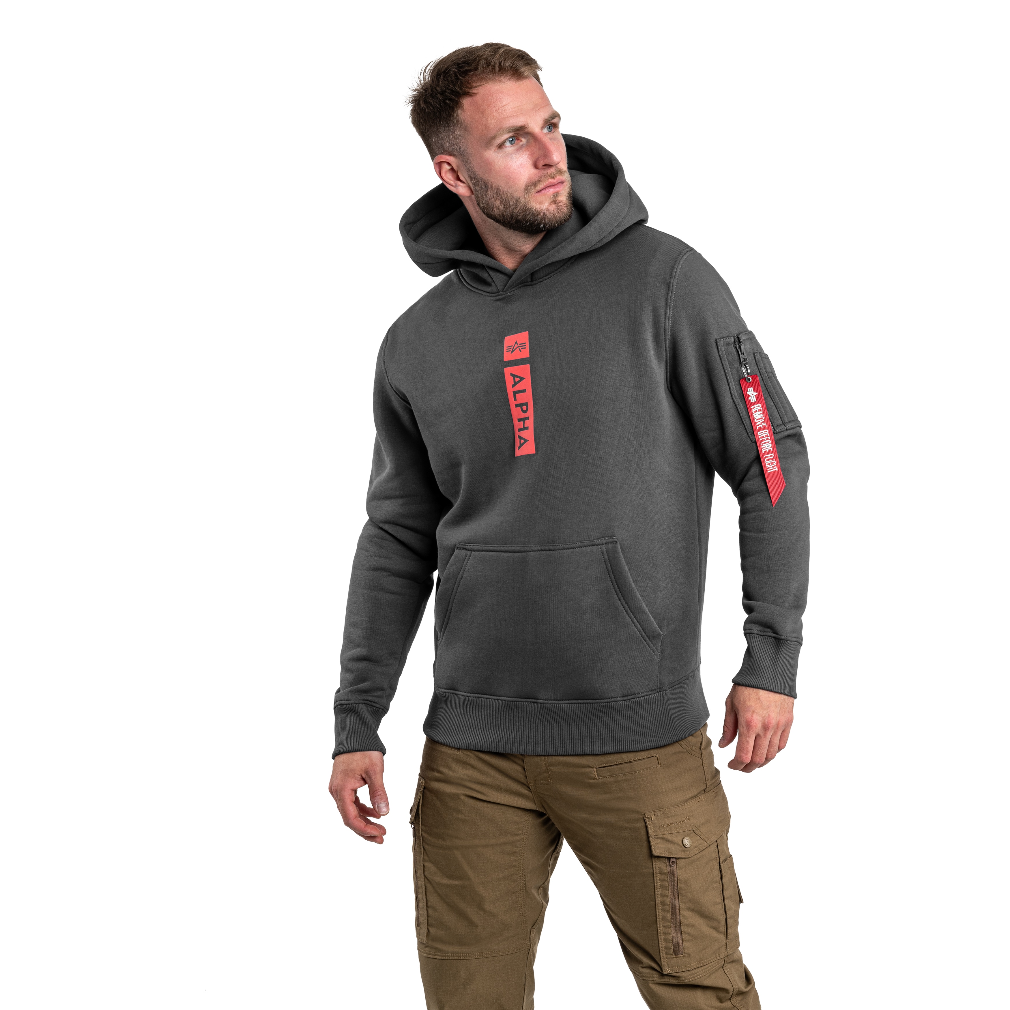 Кофта Alpha Industries Alpha Puff Print Hoodie - Vintage Grey