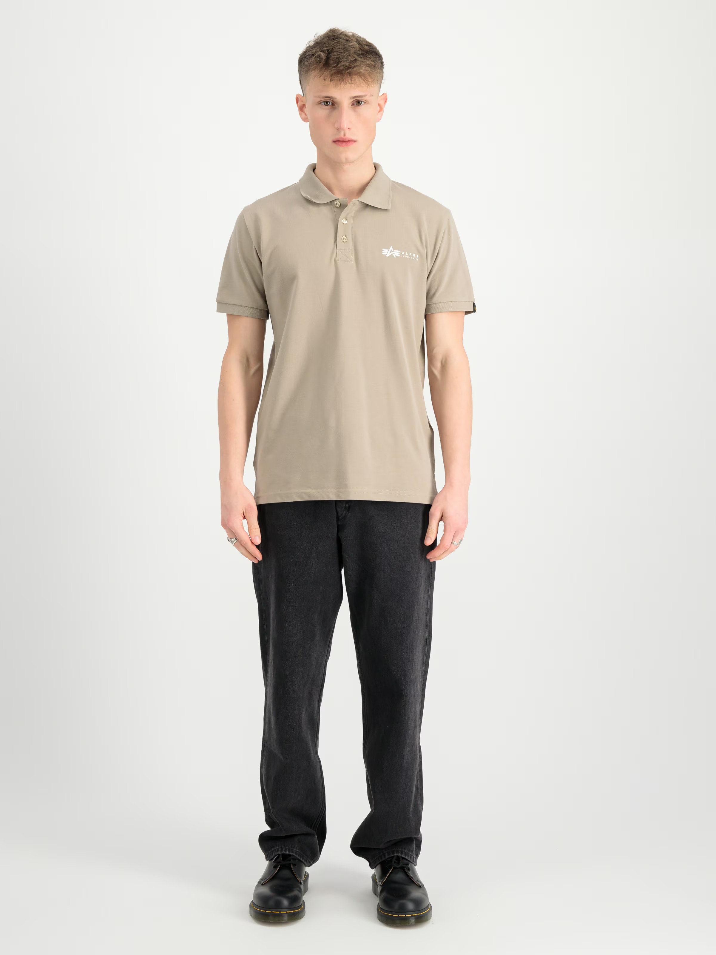 Футболка поло Alpha Industries Small Logo - Vintage Sand